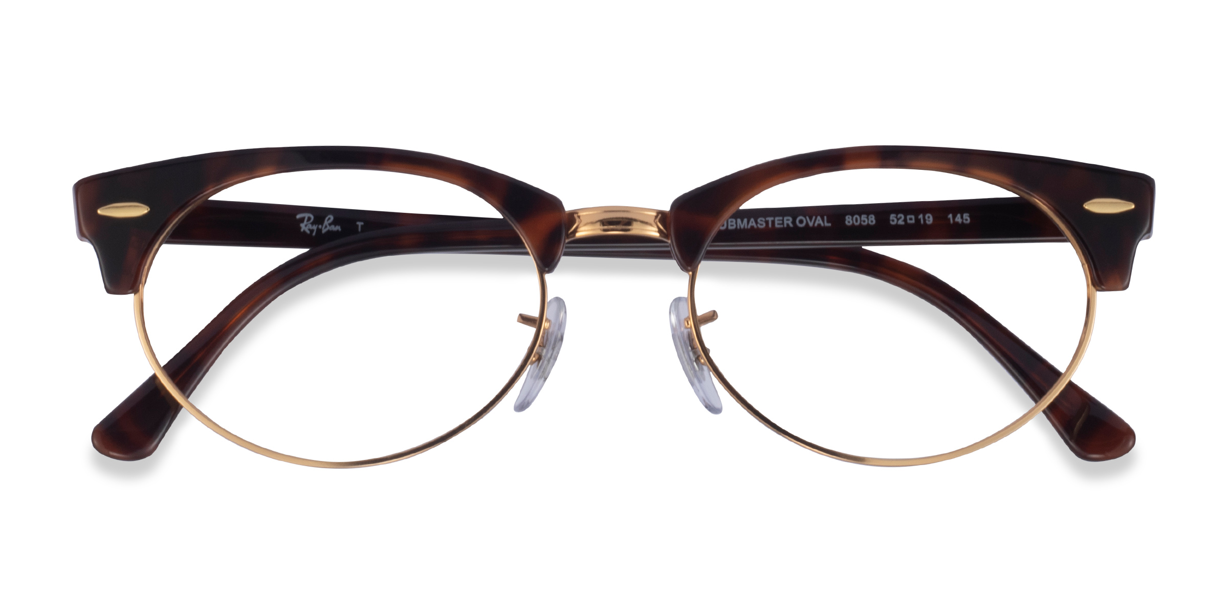 Tortoise & Gold Ray-Ban Clubmaster Oval - Métal Lunettes de vue