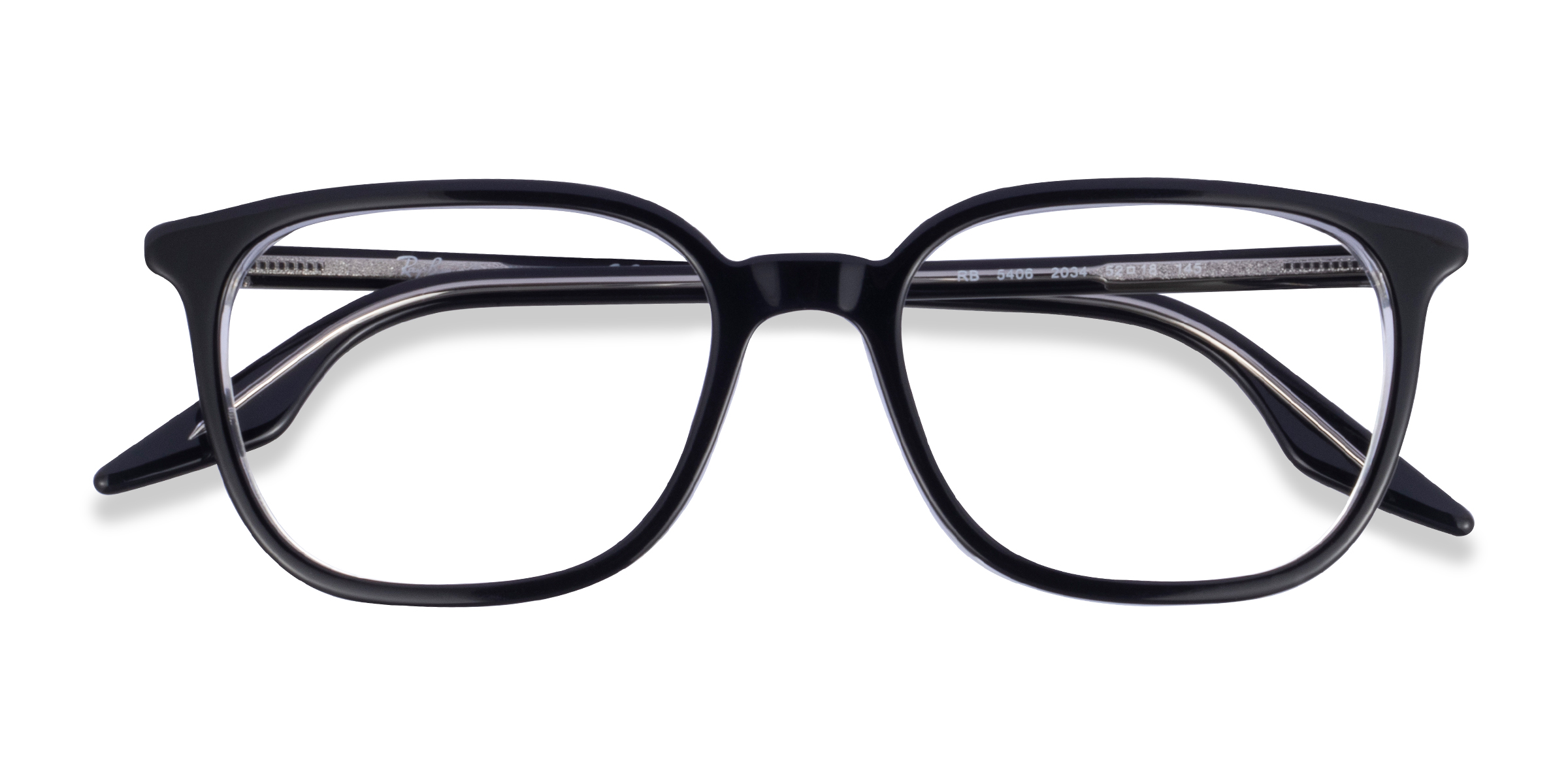 Black On Transparent Ray-Ban RB5406 -  Acétate Lunettes de vue