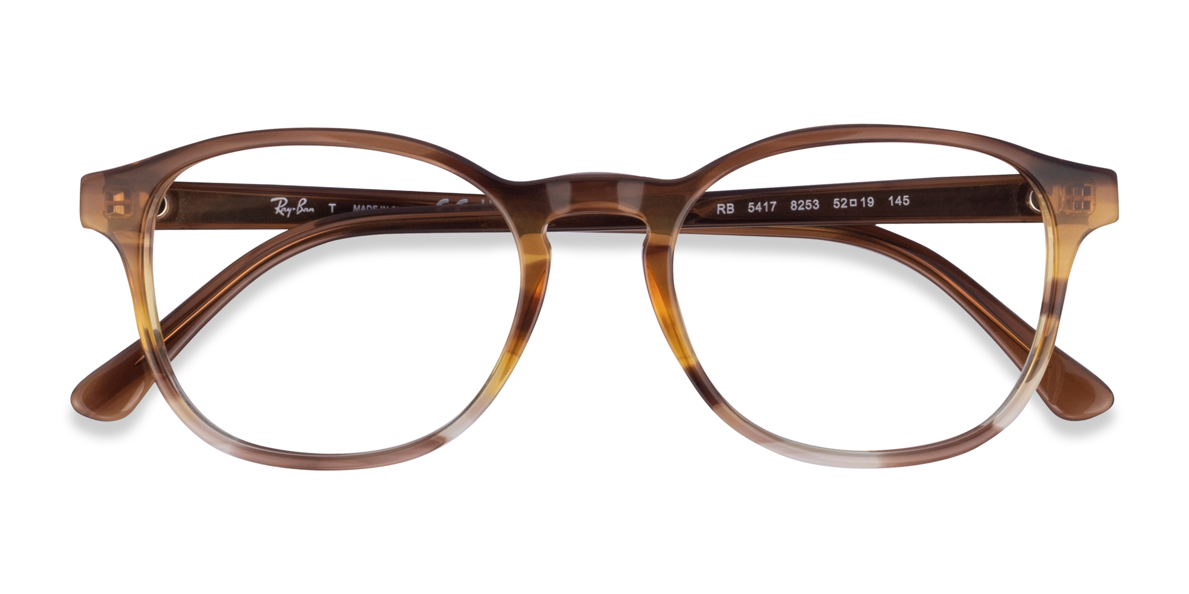 Striped Brown Ray-Ban RB5417 - Acetate Eyeglasses