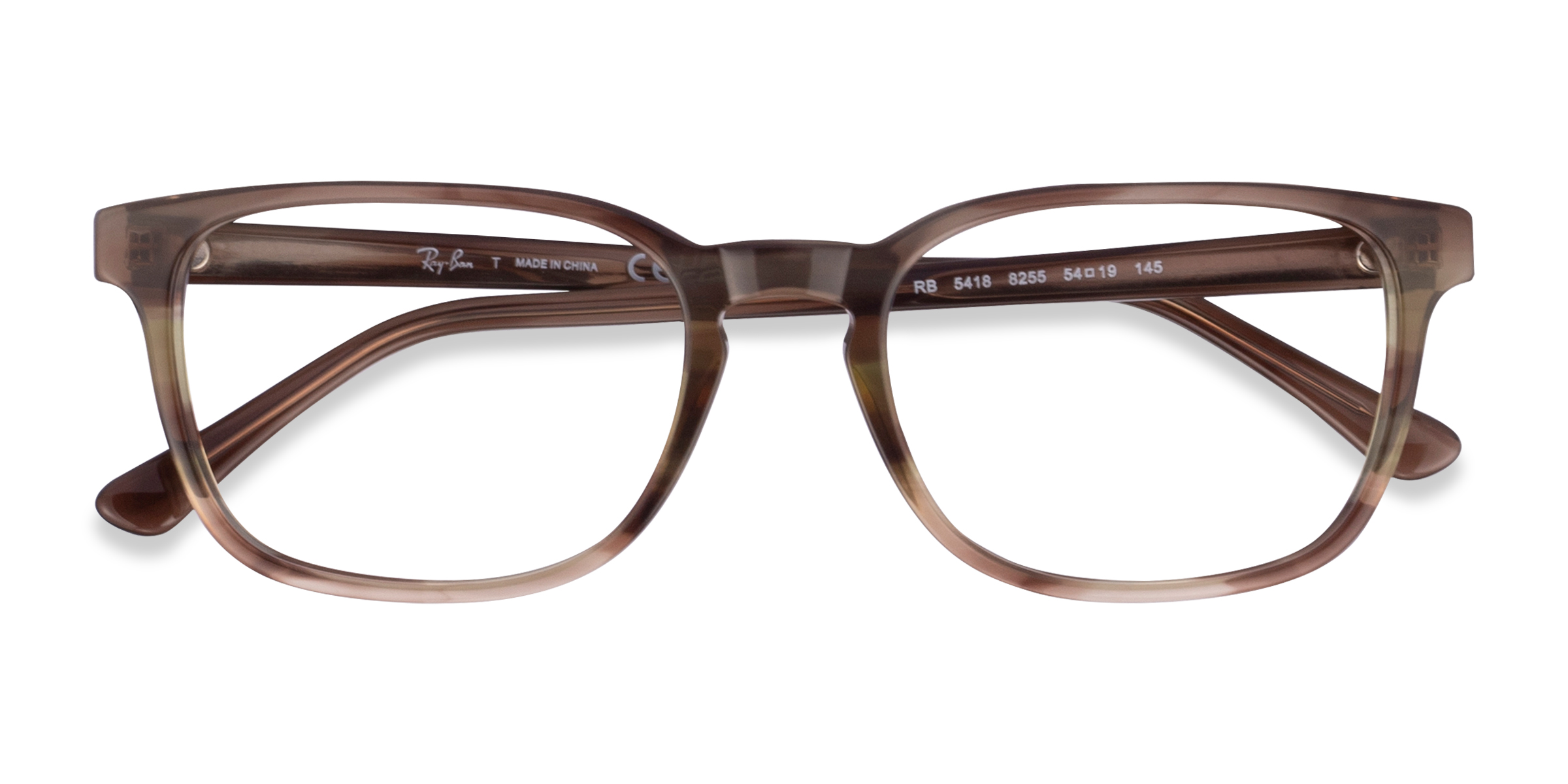 Striped Brown Ray-Ban RB5418 - Acetate Eyeglasses