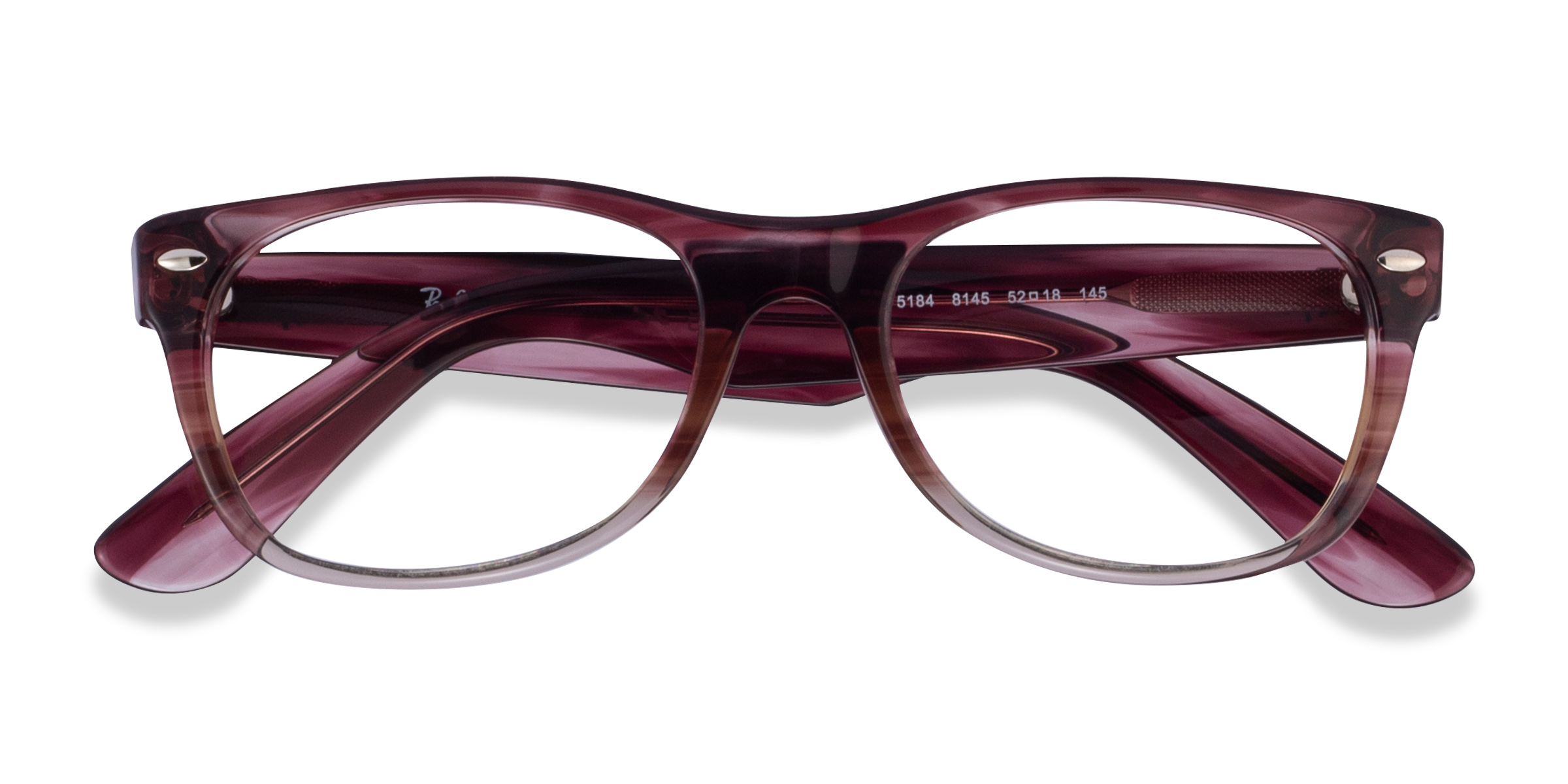 Clear Striped Purple Ray-Ban RB5184 - Acétate Lunettes de vue