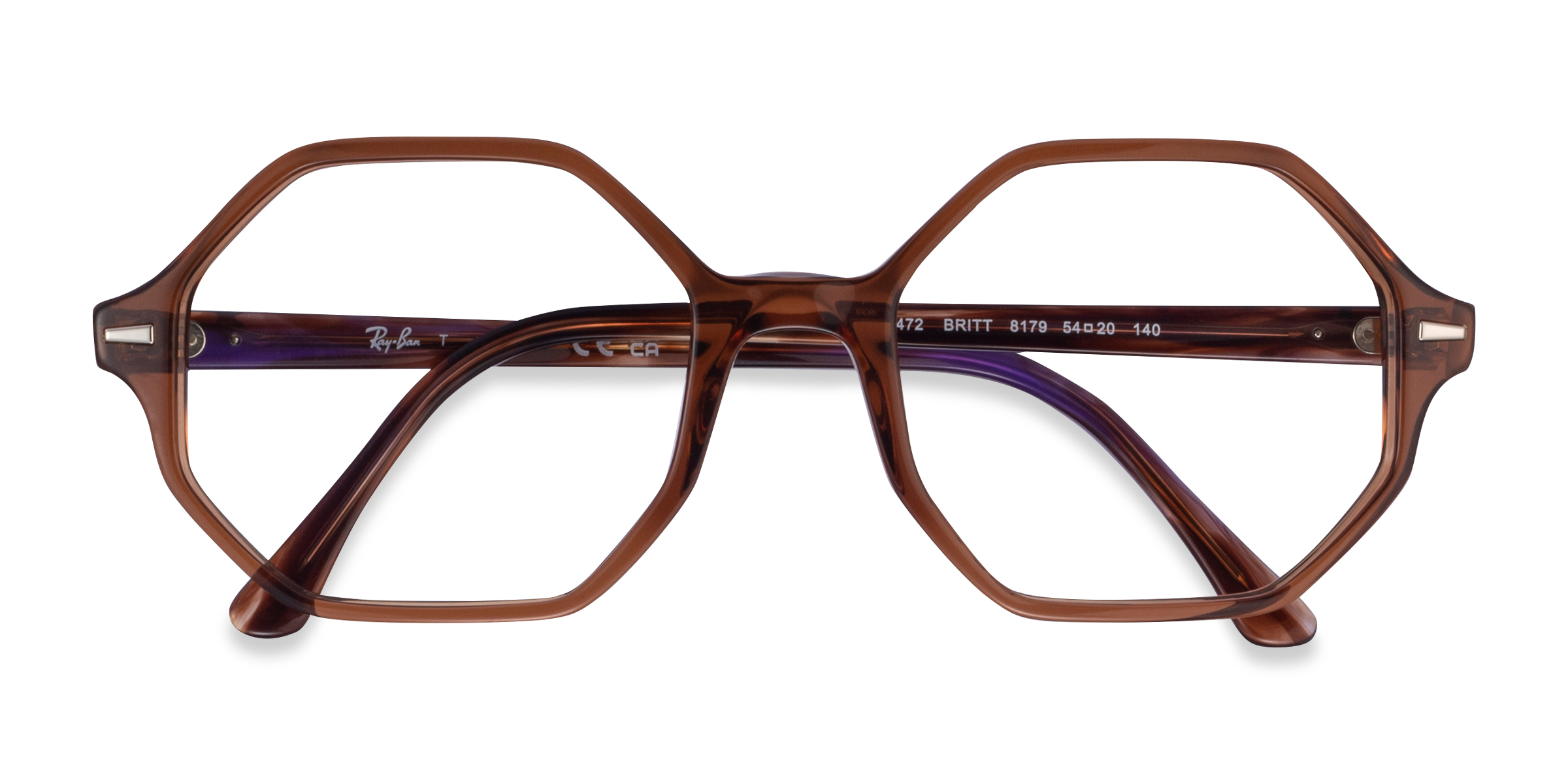 Transparent Brown Ray-Ban RB5472 Britt - Acetate Eyeglasses