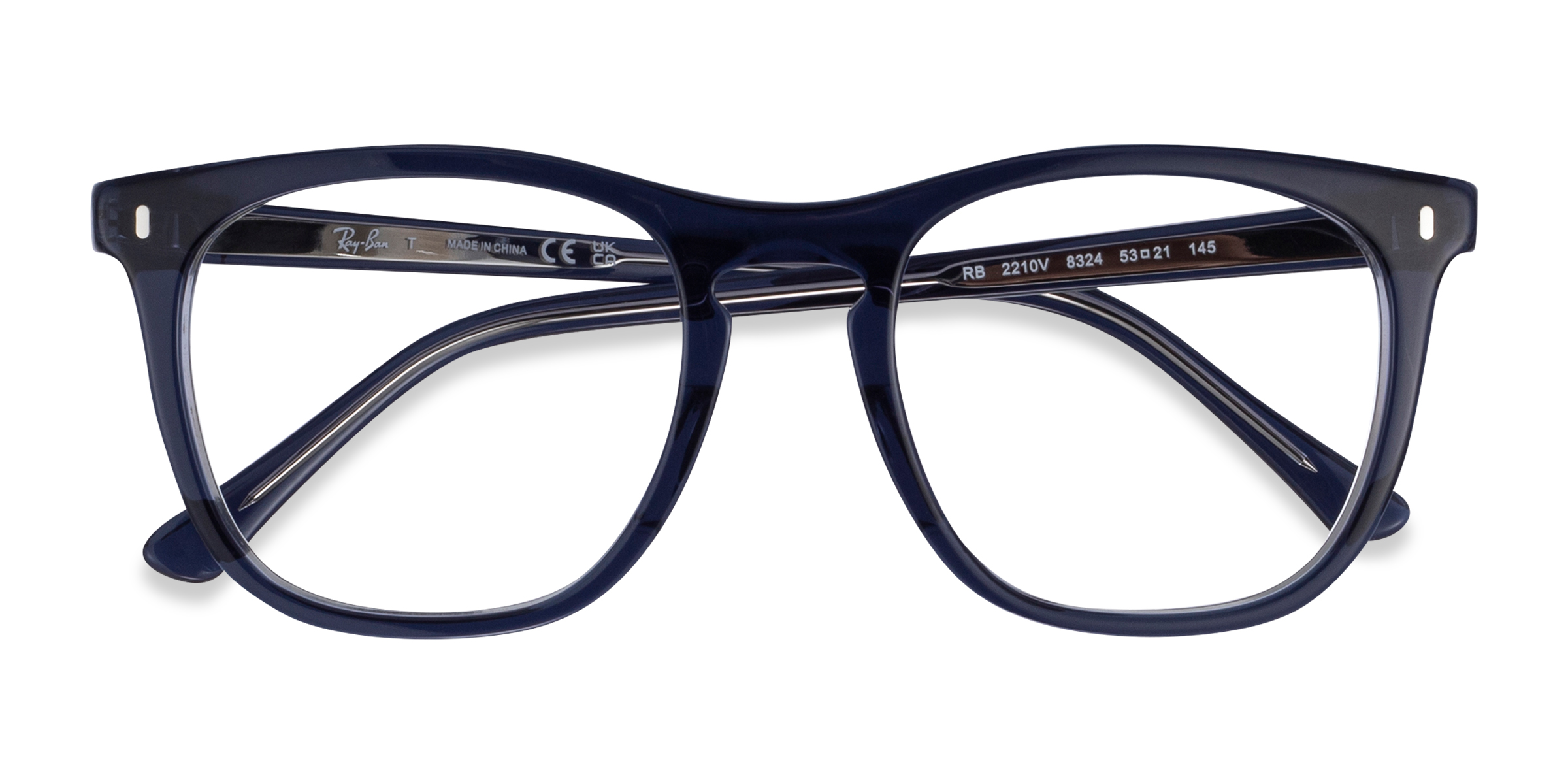 Clear Navy Ray-Ban RB2210V - Acetate Eyeglasses
