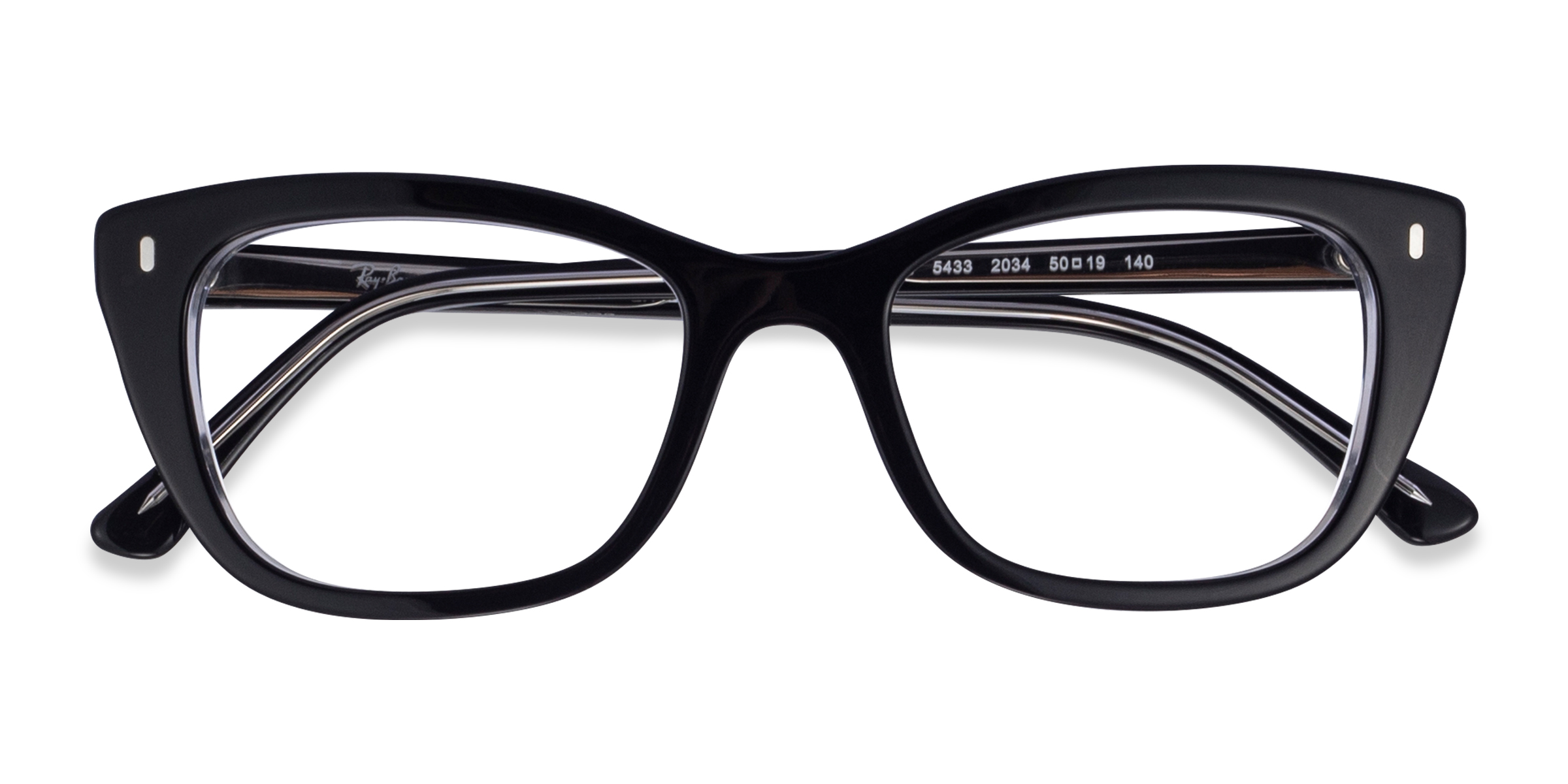 Black Clear Ray-Ban RB5433 - Acetate Eyeglasses