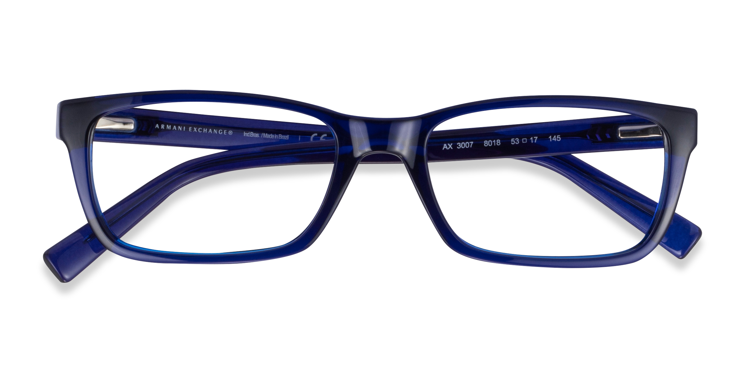 Shiny Transparent Blue Armani Exchange AX3007 - Plastique Lunettes de vue