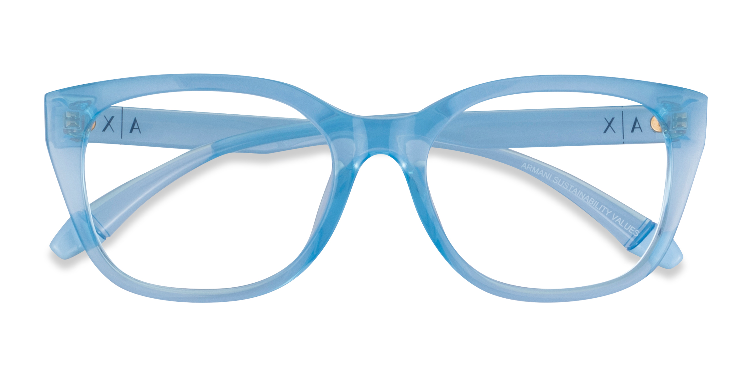 Shiny Transparent Blue Armani Exchange AX3099U - Alternative-materials Lunettes de vue