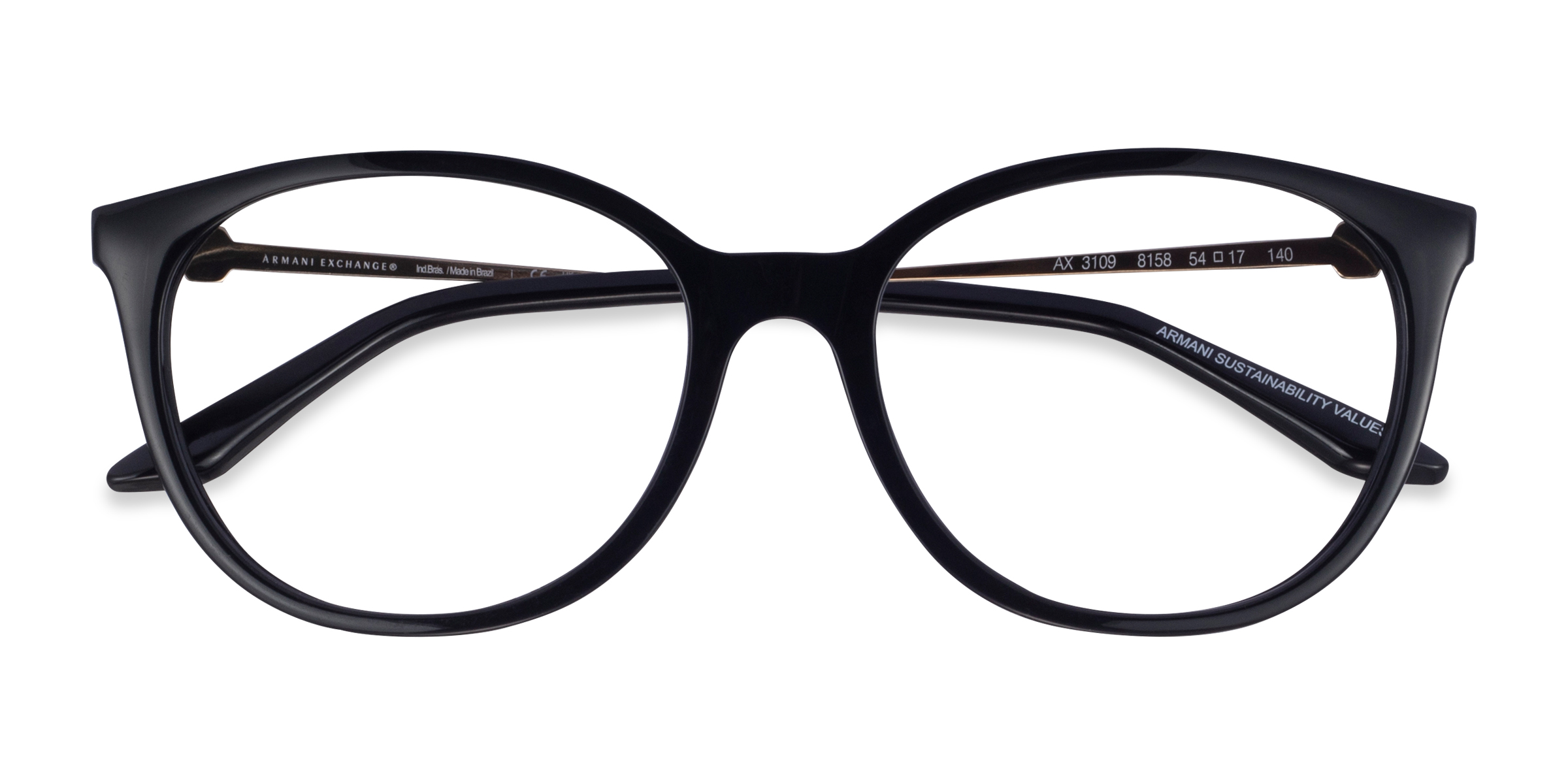 Shiny Black Armani Exchange AX3109 - Alternative-materials Eyeglasses
