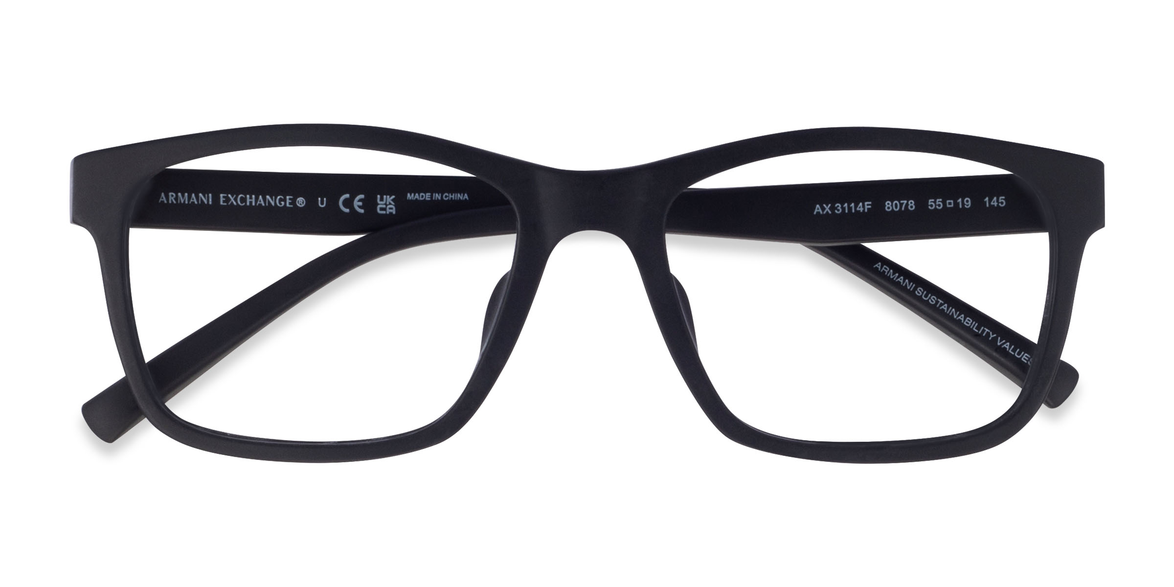 Matte Black Armani Exchange AX3114F - Acétate Lunettes de vue