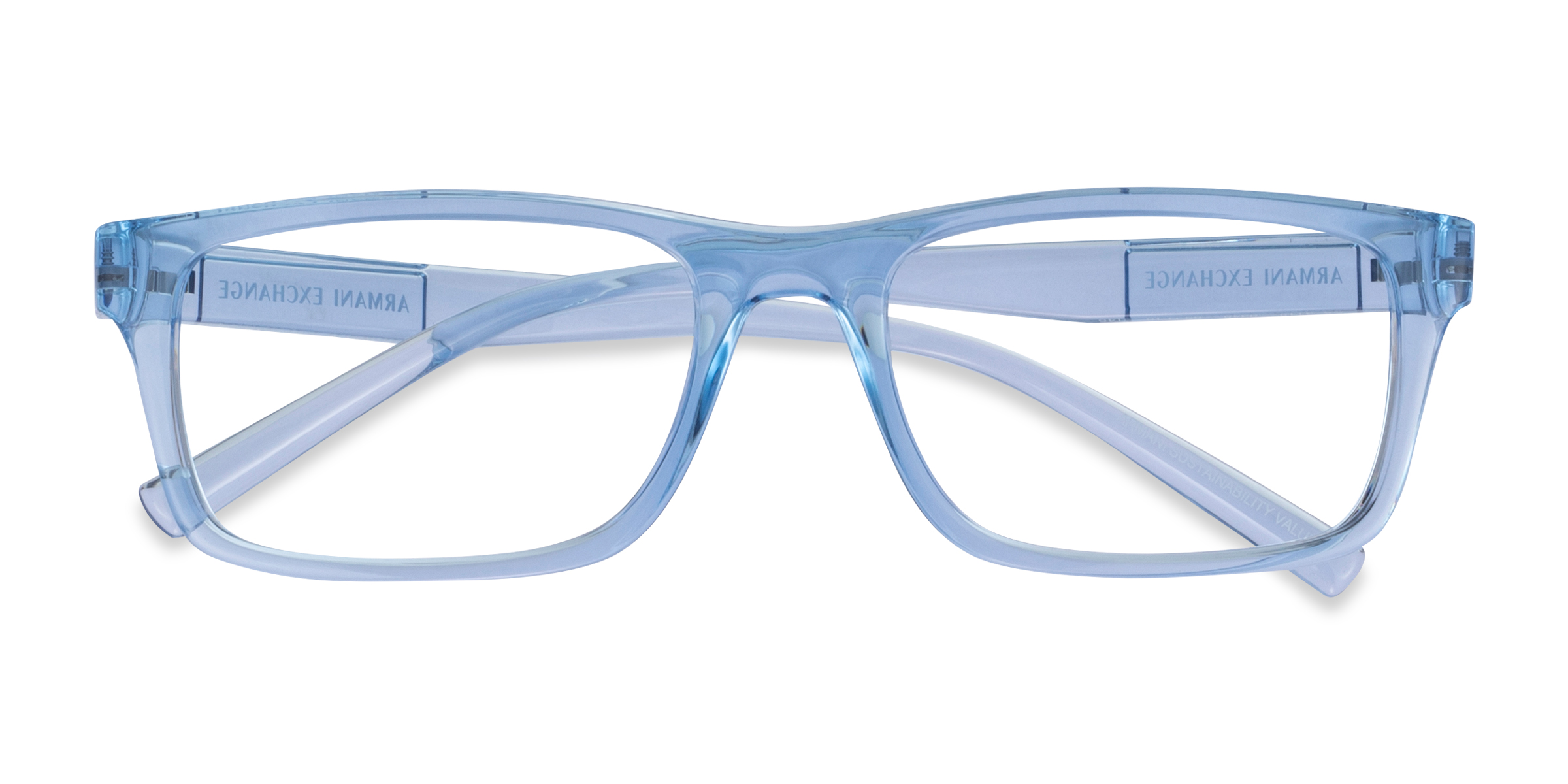 Shiny Transparent Blue Armani Exchange AX3115 - Alternative-materials Eyeglasses