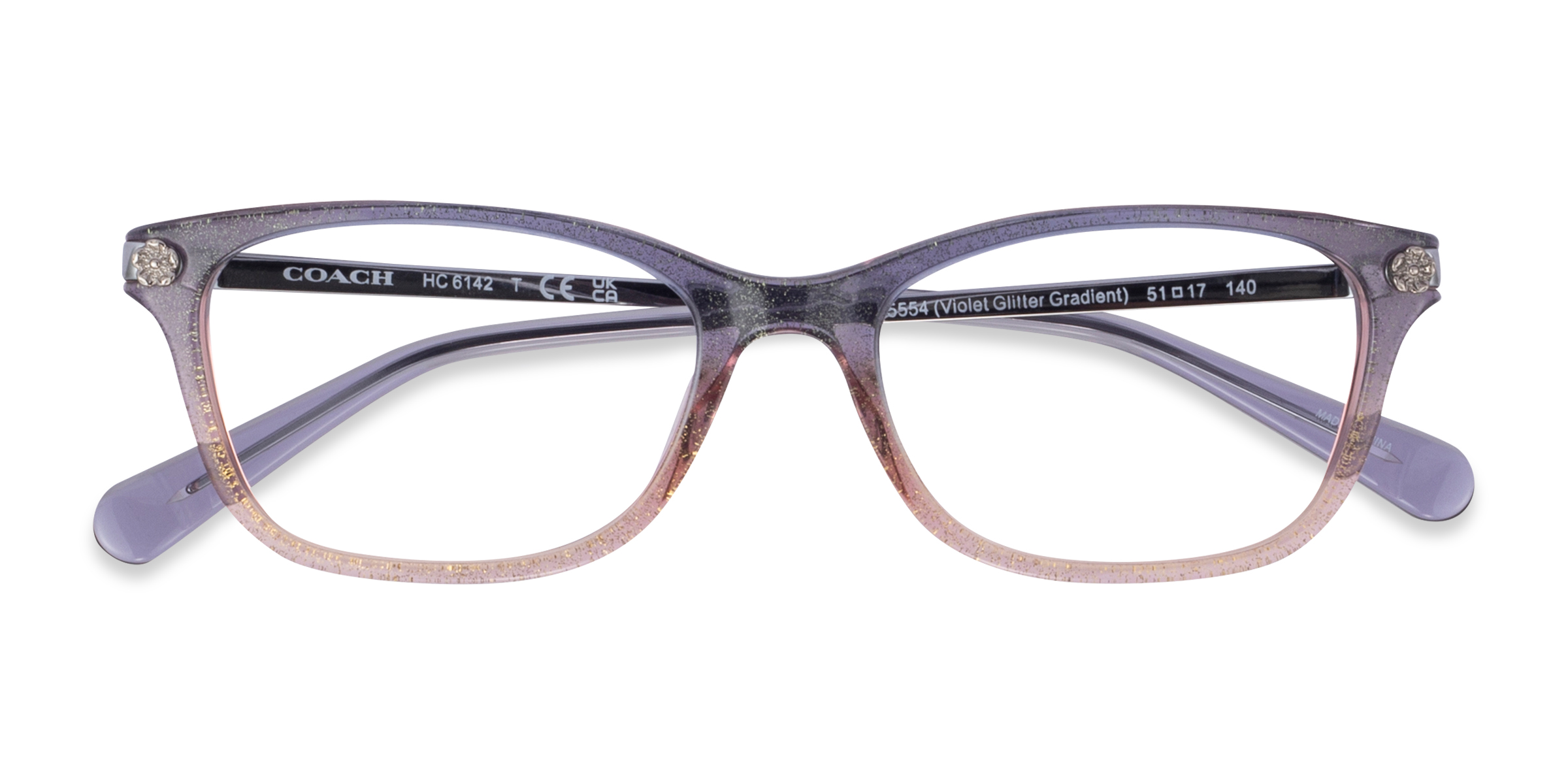 Purple Glitter Gradient Coach HC6142 - Acétate Lunettes de vue