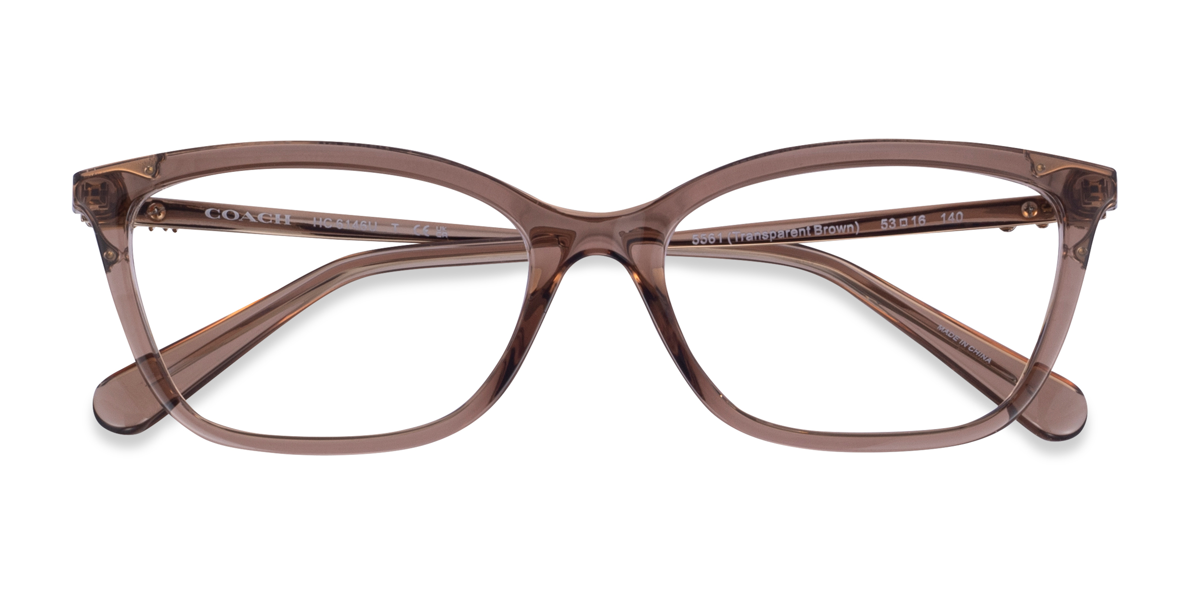 Transparent Brown Coach HC6146U - Plastic Eyeglasses