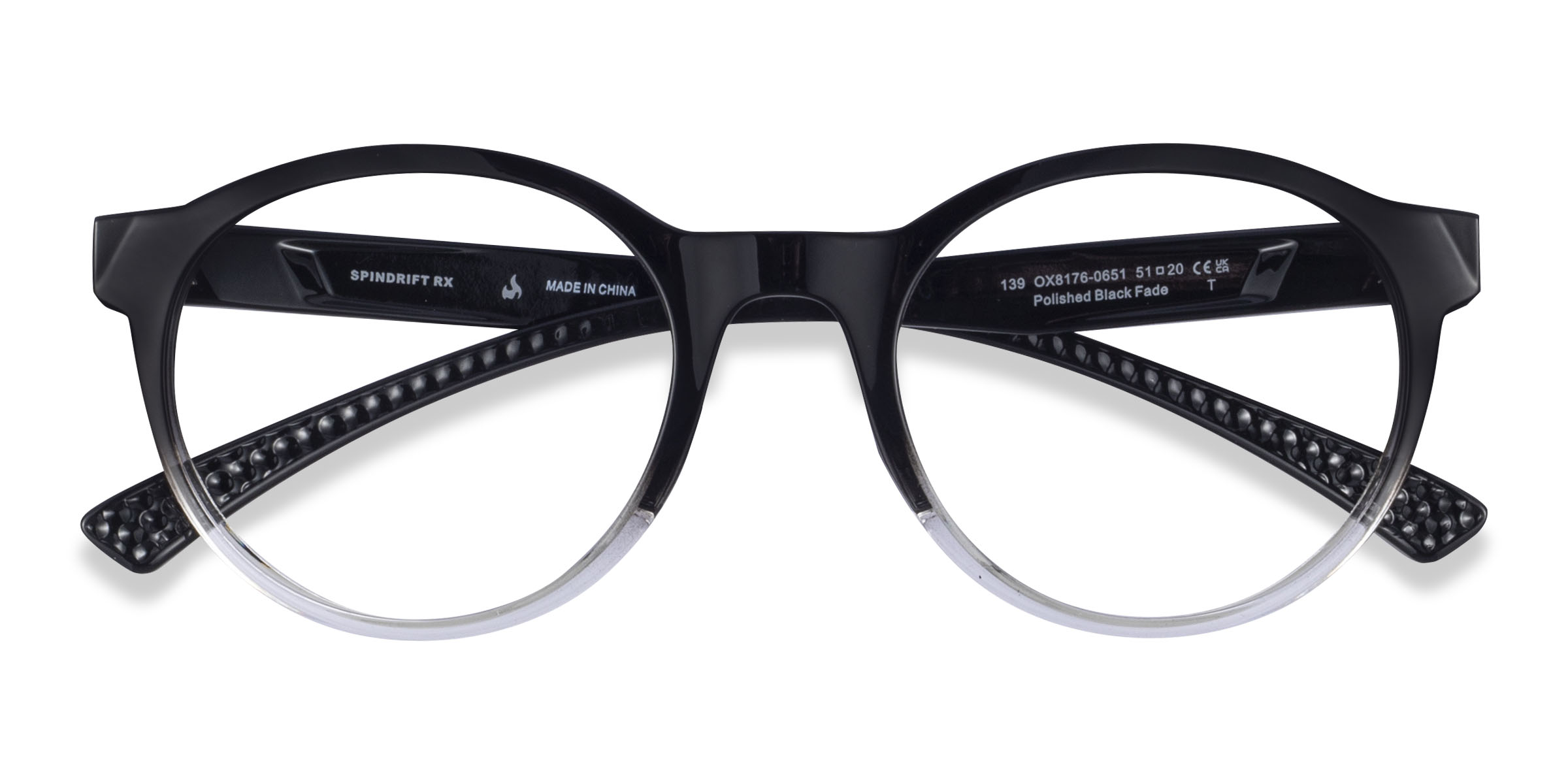 Polished Black Fade Oakley Spindrift Rx - Plastic Eyeglasses