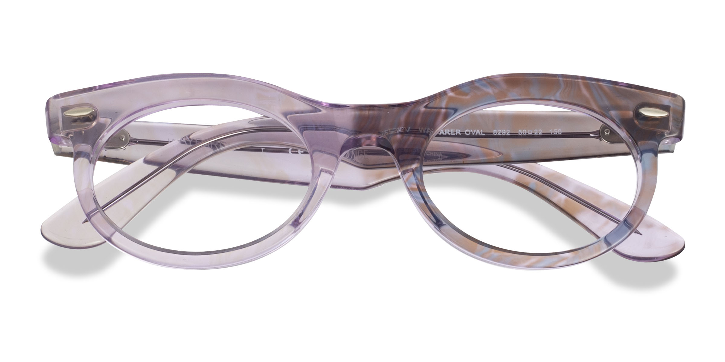 Photo Waves Purple Ray-Ban RB2242V Wayfarer Oval Change -  Plastique Lunettes de vue
