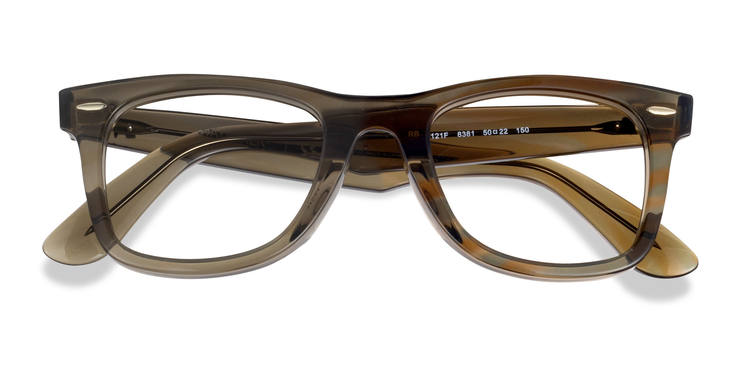 Photo Striped Gray Ray-Ban RB5121F Wayfarer Change - Acétate Lunettes de vue