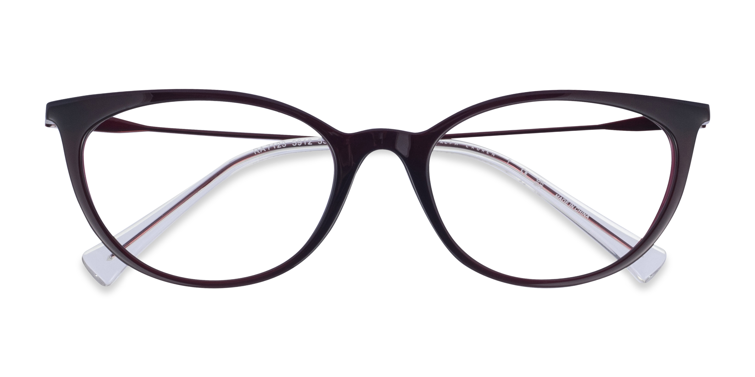 Burgundy Ralph RA7123 - Plastic-metal Eyeglasses