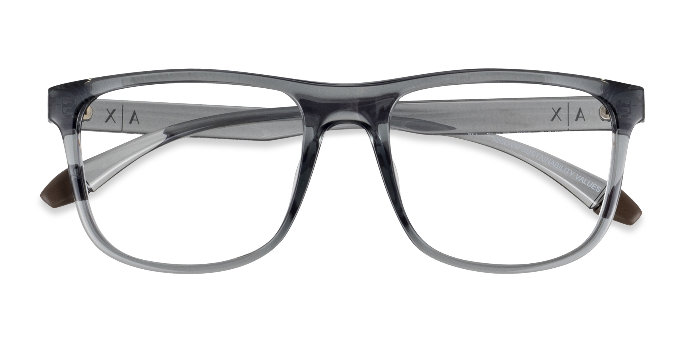 Shiny Transparent Gray Armani Exchange AX3101U - Alternative-materials Lunettes de vue