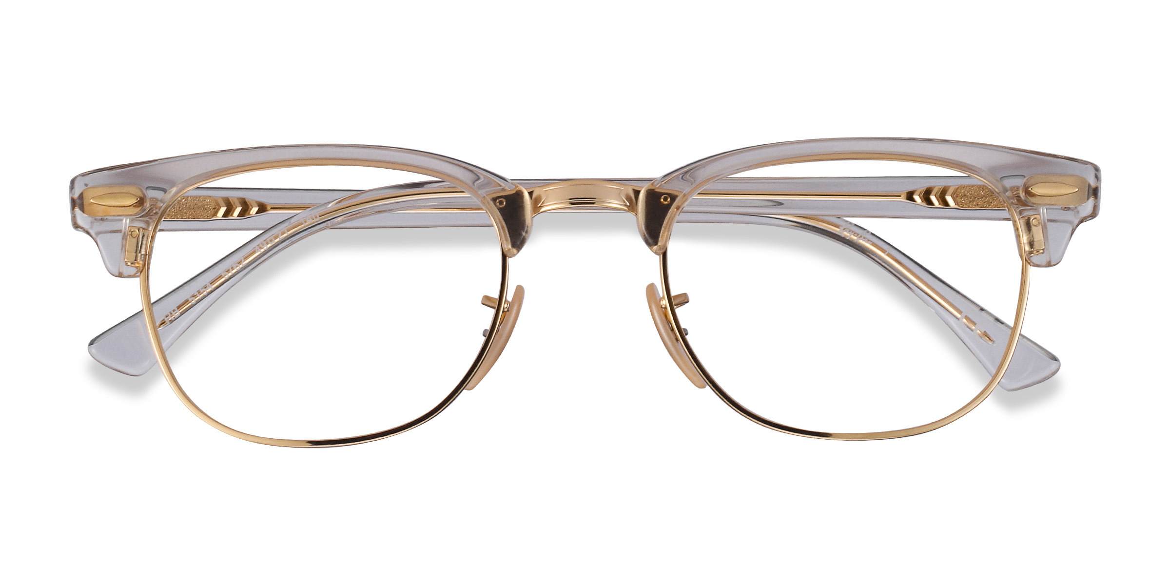 Gold Transparent Ray-Ban Clubmaster Change - Acetate-metal Lunettes de vue