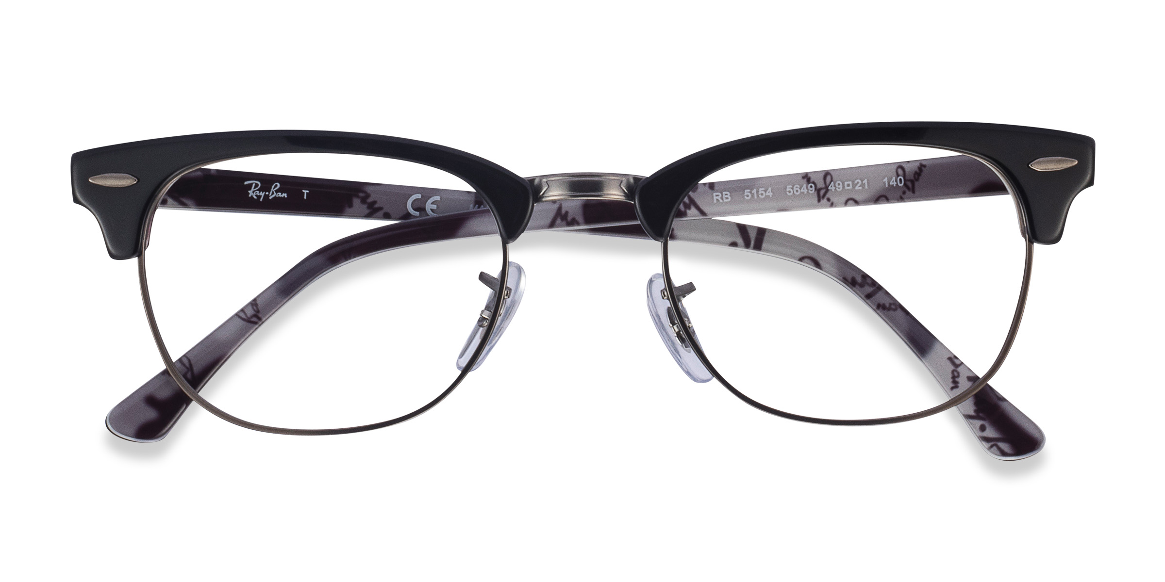 Black Multicolor Ray-Ban Clubmaster Change - Acetate-metal Lunettes de vue