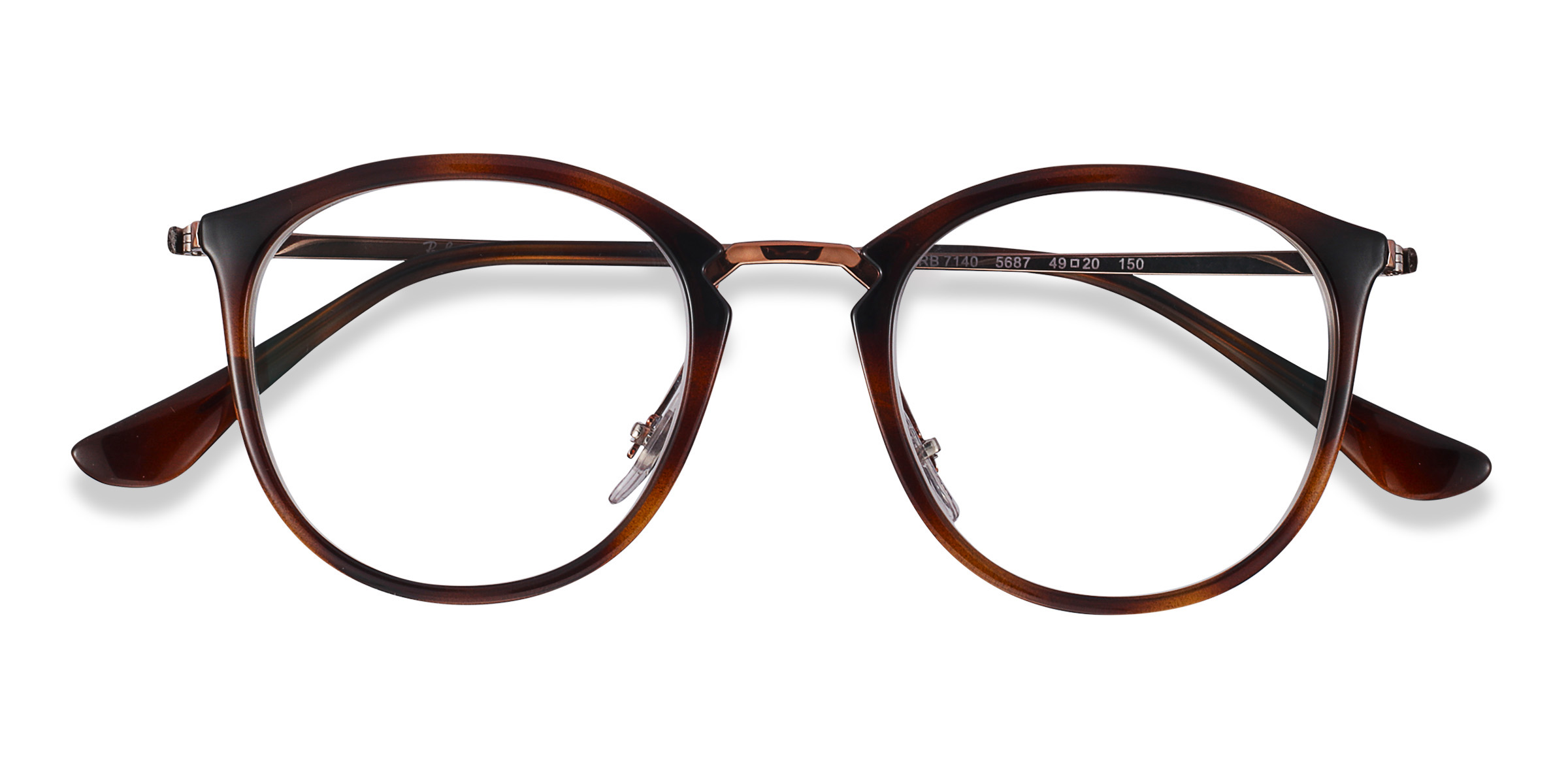 Tortoise Ray-Ban RB7140 - Plastic-metal Eyeglasses