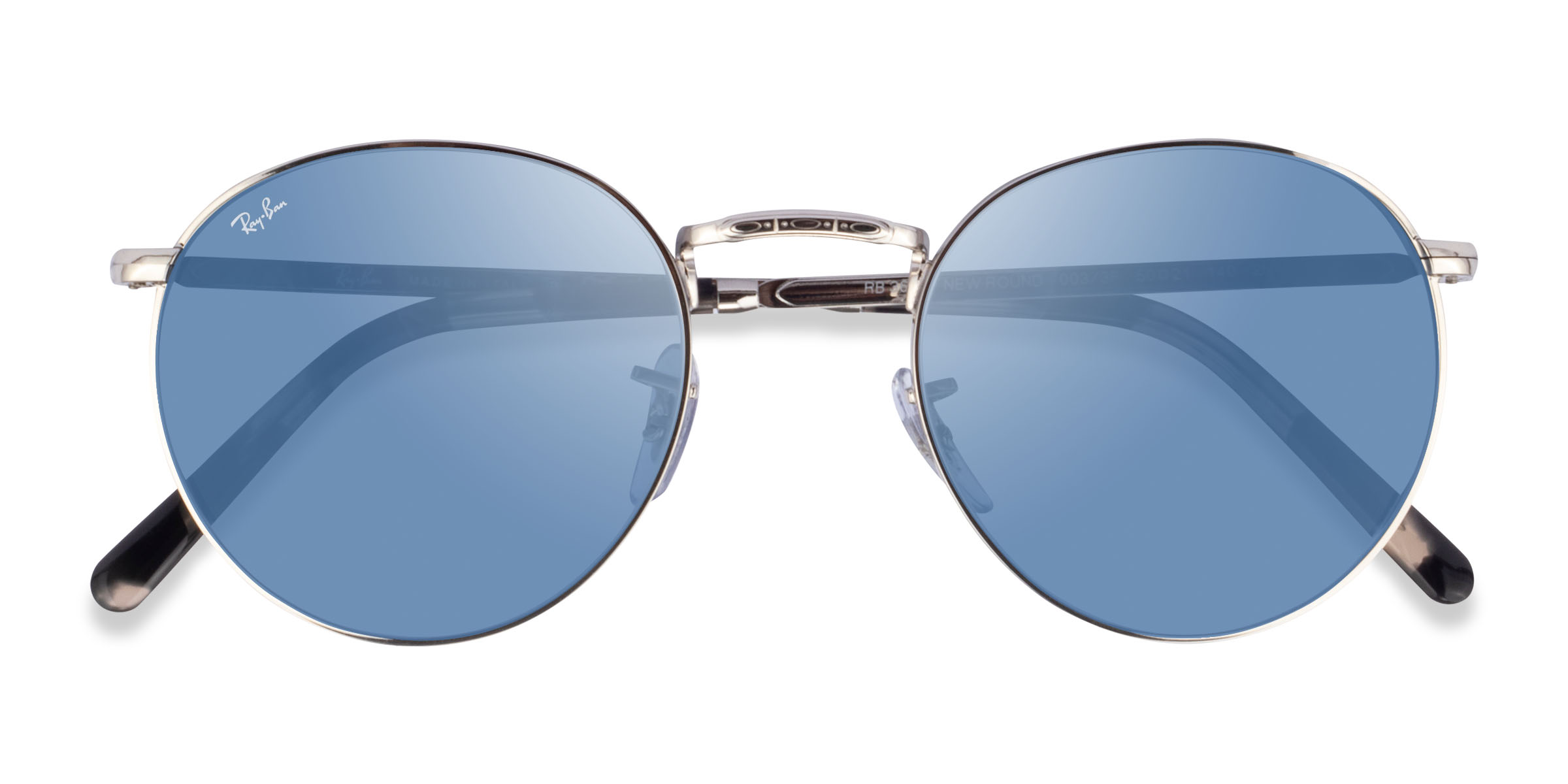 Argenté Ray-Ban RB3637 New Round -  Métal Lunettes de soleil