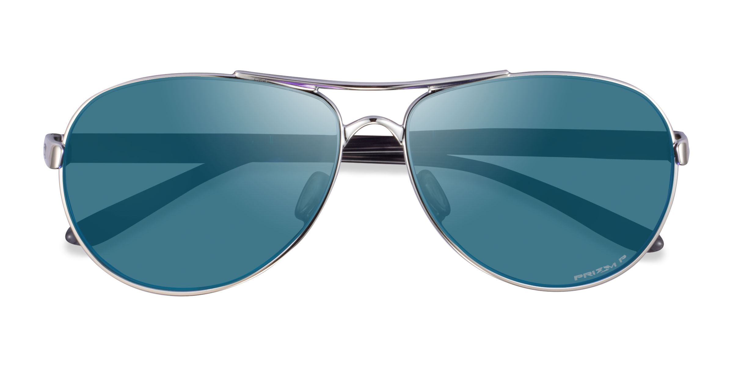 Silver Polished Black Oakley Feedback - Metal Sunglasses