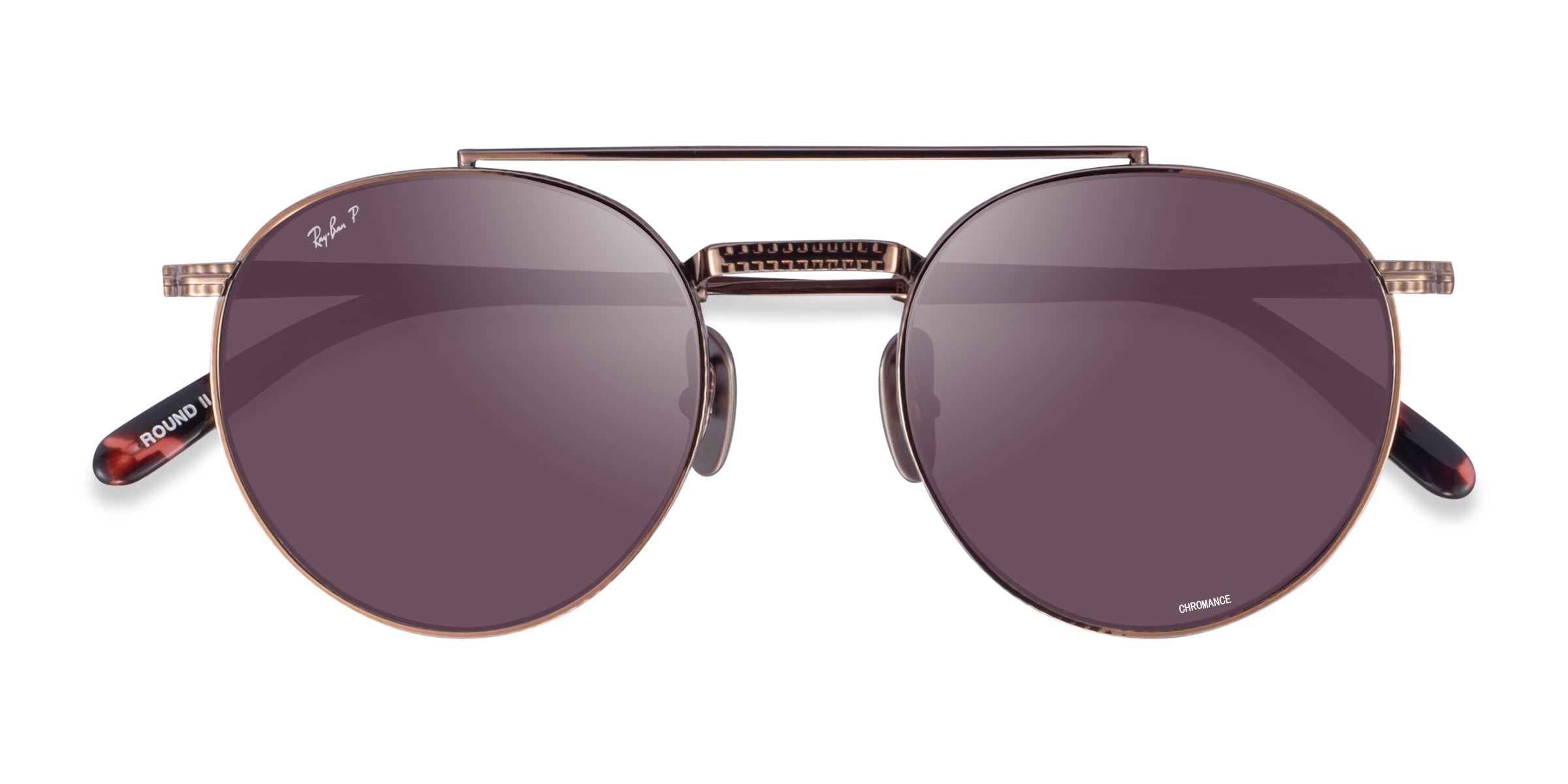 Rose Gold Ray-Ban Round Ii Titanium -  Titanium Sunglasses