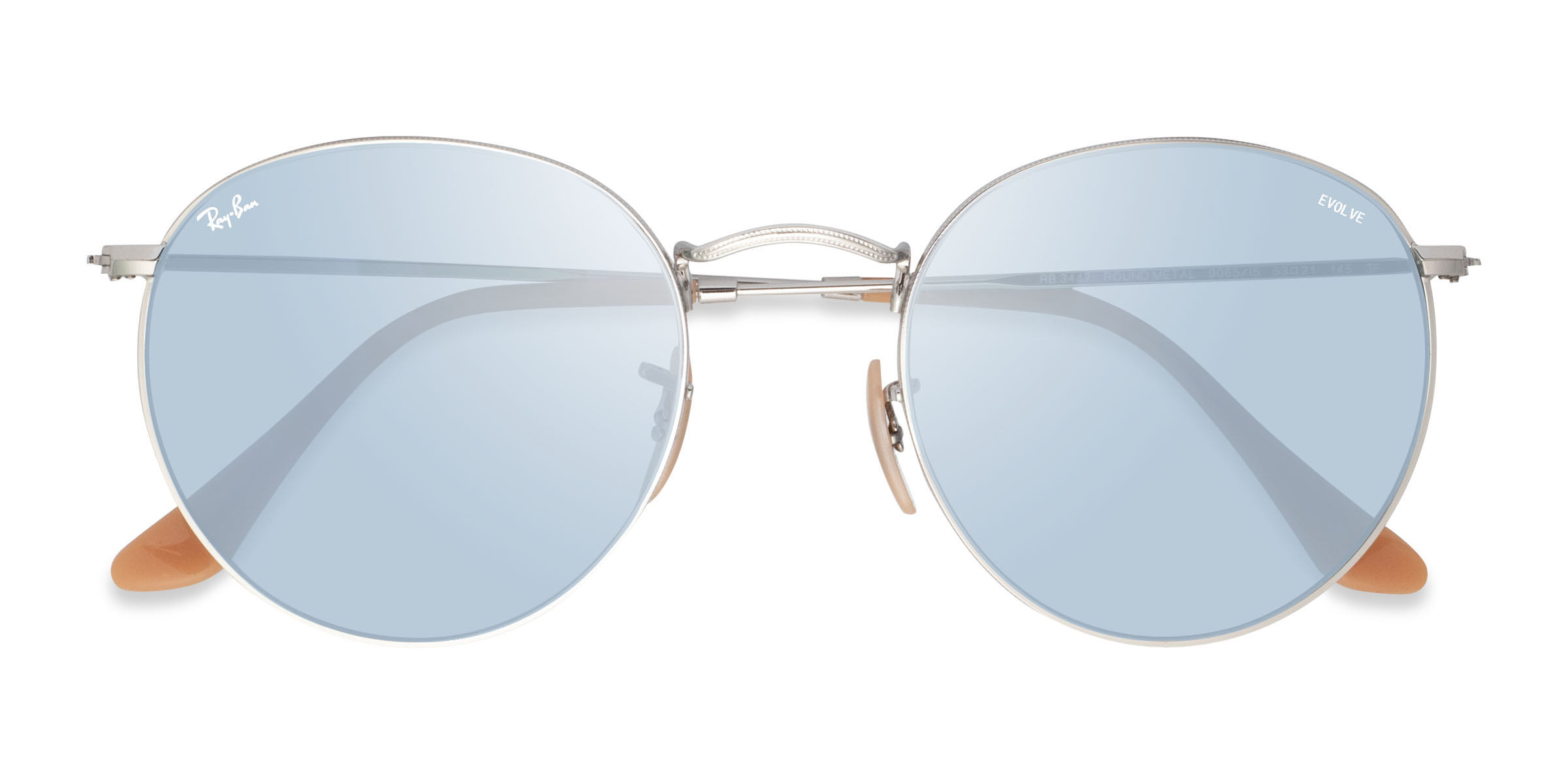 Shiny Silver Ray-Ban RB3447 - Metal Sunglasses