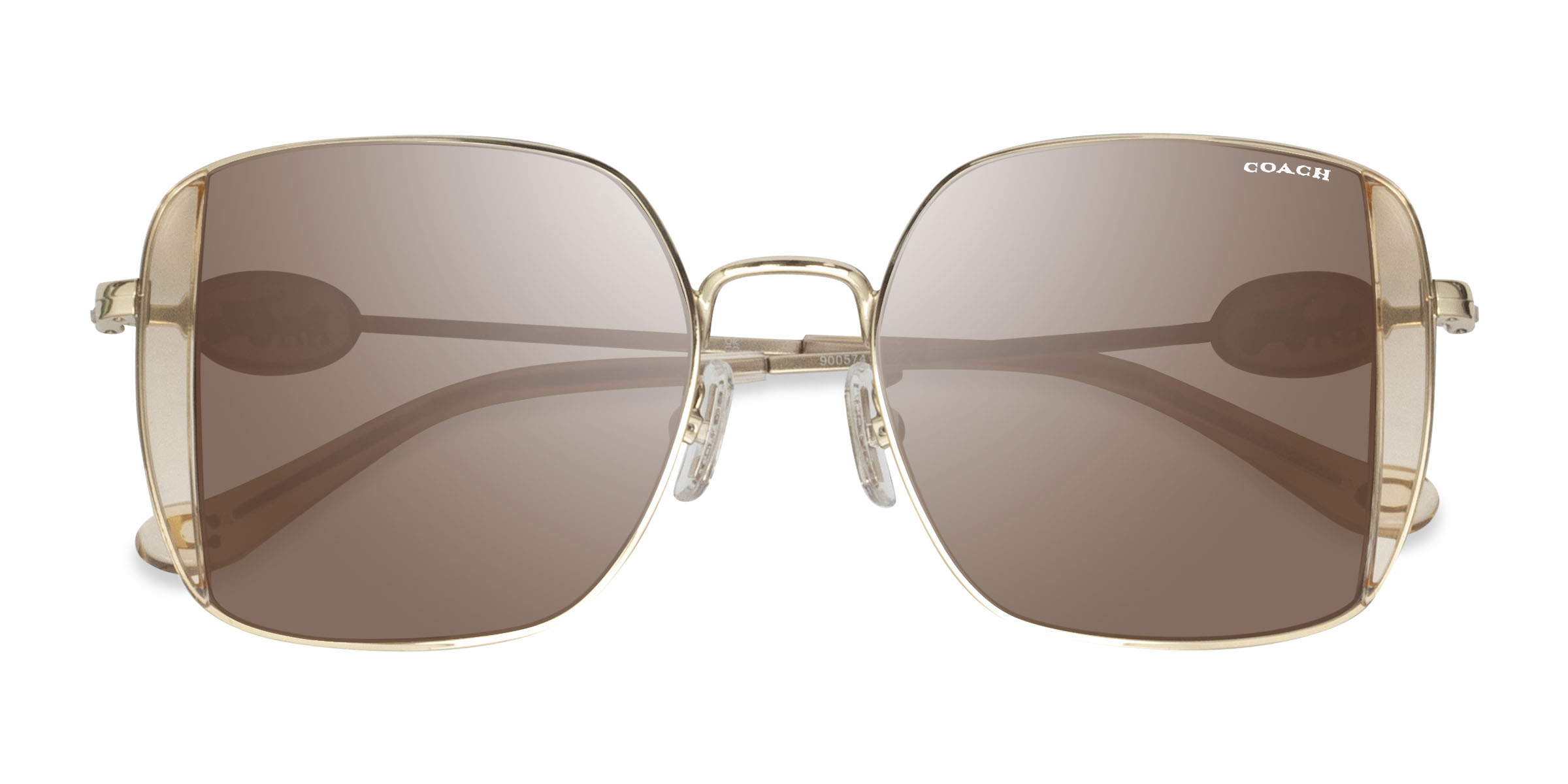 Shiny Light Gold Coach HC7177B CAD72 - Metal Sunglasses