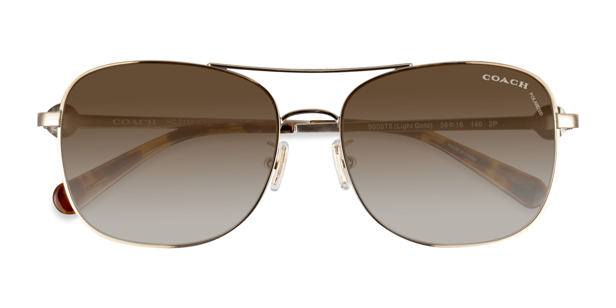Light Gold Coach HC7127 C6177 -  Métal Lunettes de soleil