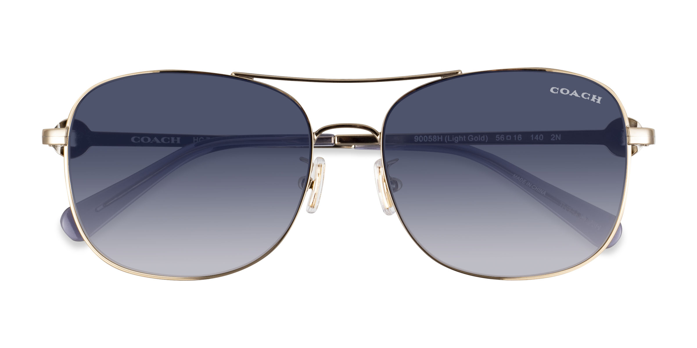 Shiny Light Gold Coach HC7127 C6177 - Métal Lunettes de soleil