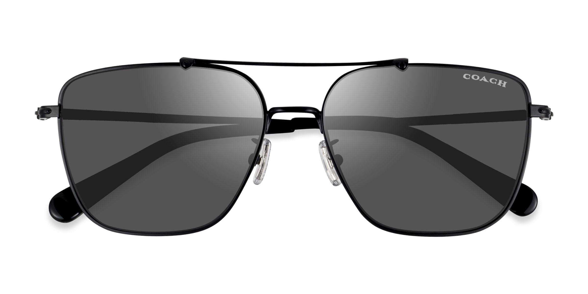 Matte Black Coach HC7137 CA576 - Métal Lunettes de soleil