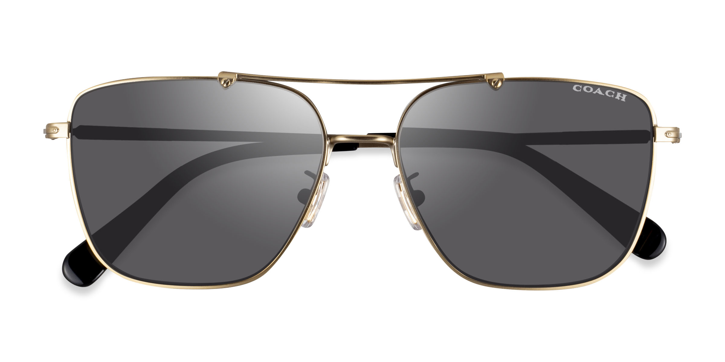 Satin Light Gold Coach HC7137 CA576 - Métal Lunettes de soleil
