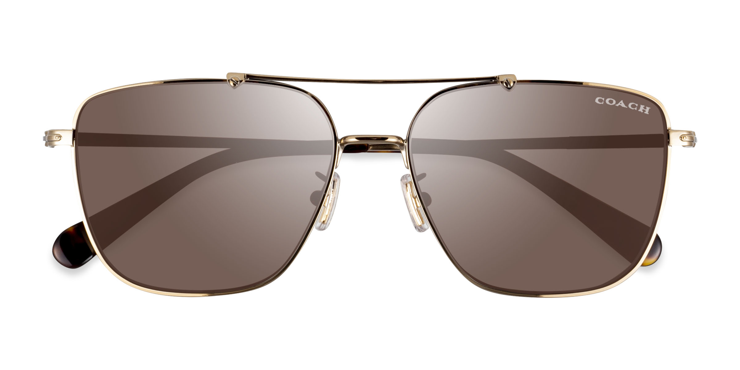 Shiny Light Gold Coach HC7137 CA576 - Métal Lunettes de soleil