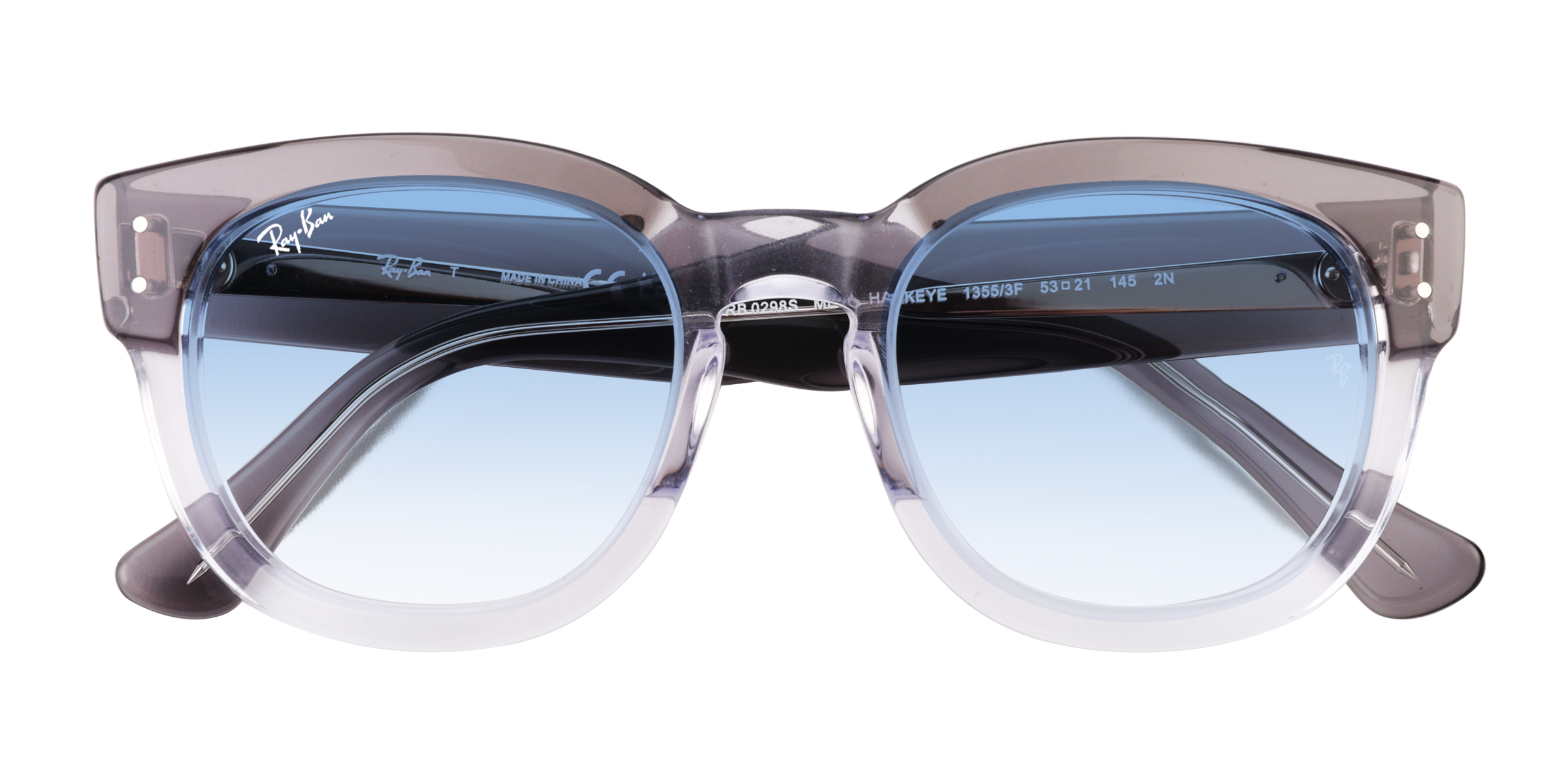 Clear Gray Ray-Ban RB0298S Mega Hawkeye - Plastique Lunettes de soleil