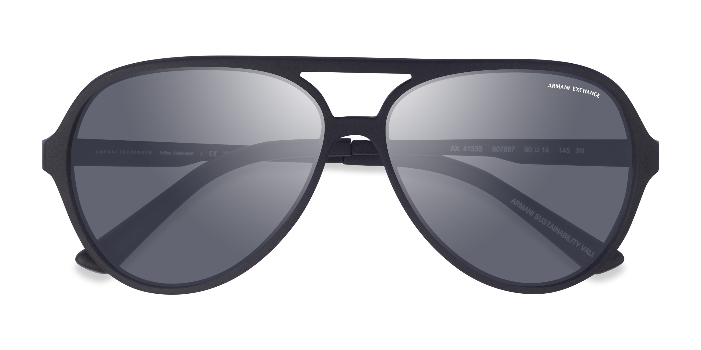 Matte Black Armani Exchange AX4133S - Alternative-materials Lunettes de soleil