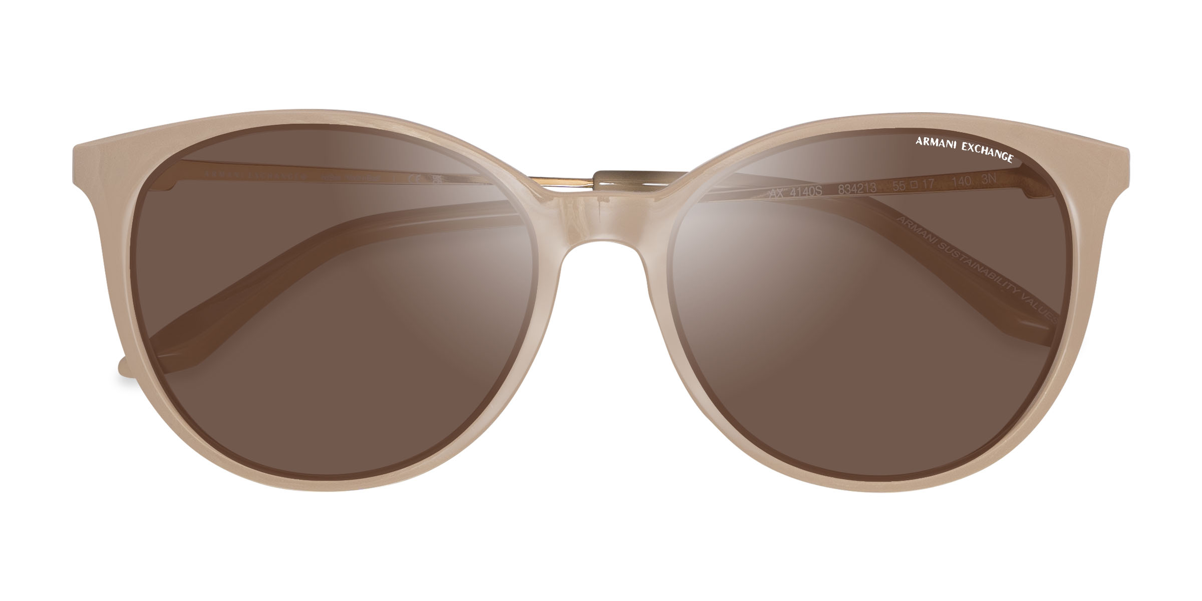 Shiny Brown Armani Exchange AX4140S - Alternative-materials Sunglasses