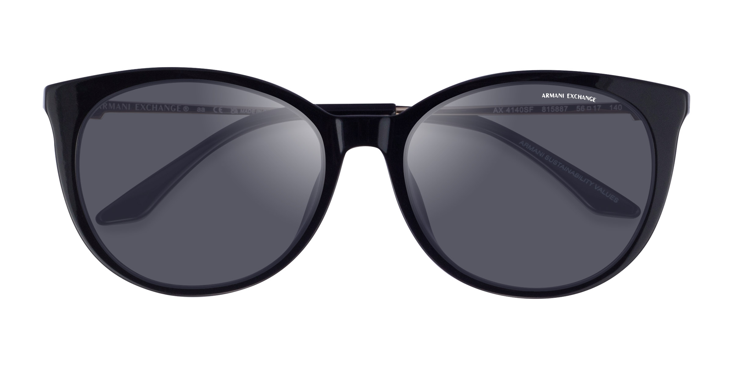 Shiny Black Armani Exchange AX4140SF -  Alternative-materials Sunglasses