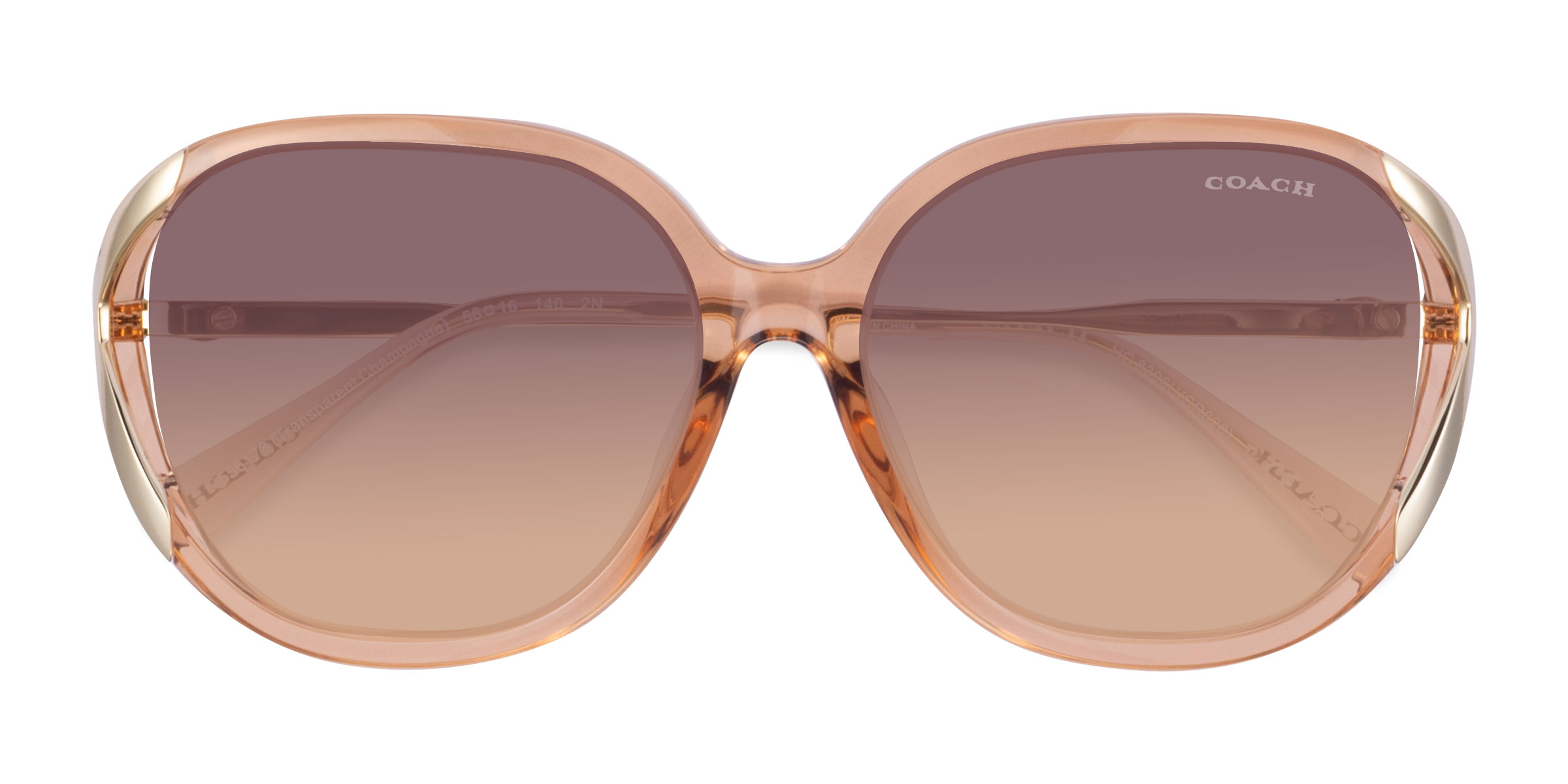 Clear Champagne Coach HC8396U CR620 - Plastique Lunettes de soleil