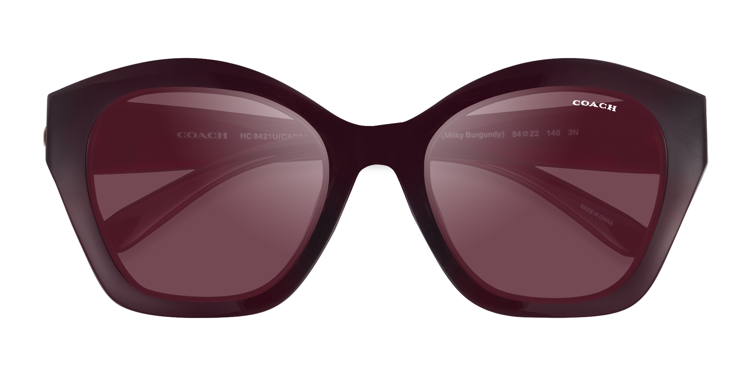 Milky Burgundy Coach HC8421U CAD31 -  Plastique Lunettes de soleil