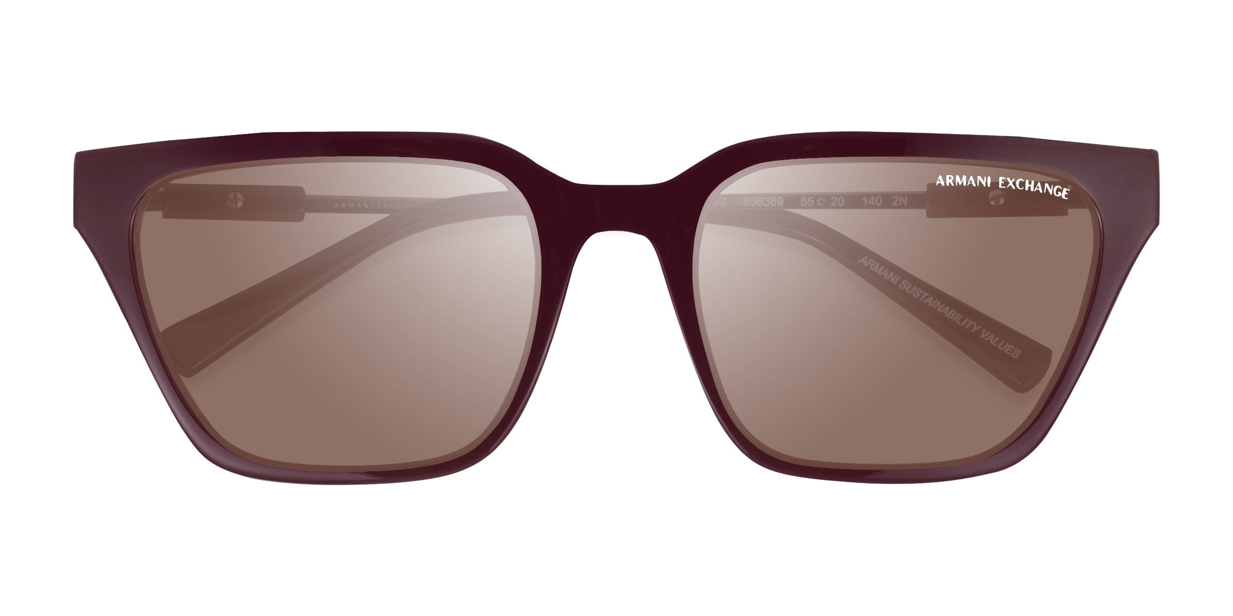 Burgundy Armani Exchange AX4158S - Metal Sunglasses