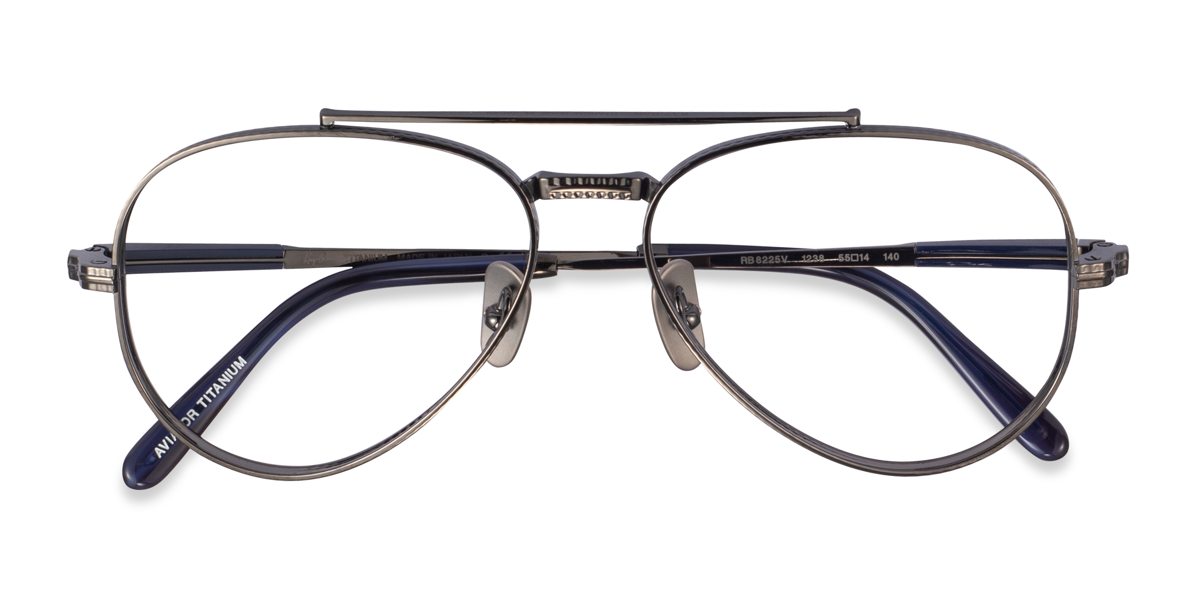 Gunmetal Ray-Ban RB8225V Aviator -  Titanium Lunettes de vue