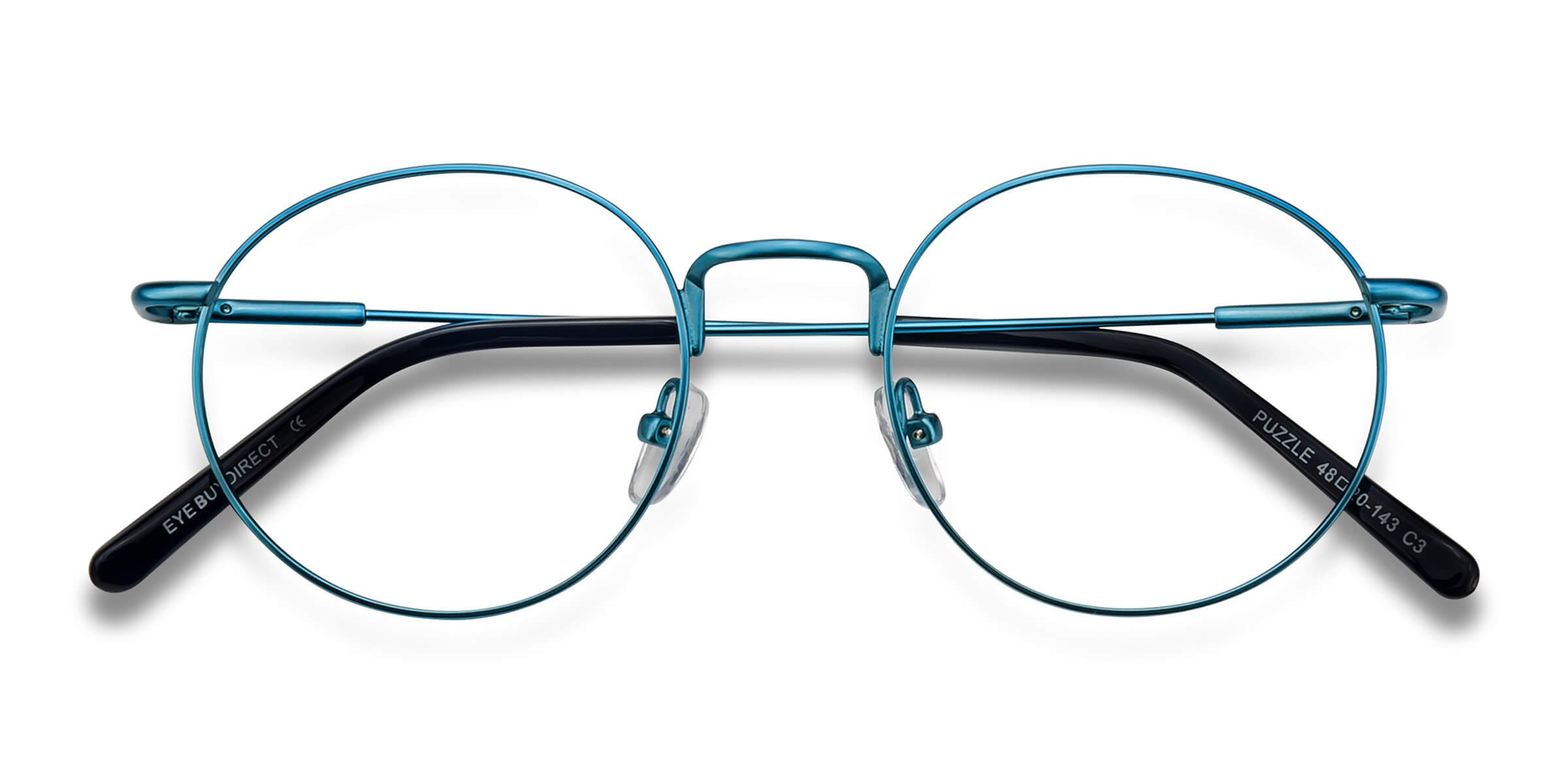 Blue Puzzle - Metal Eyeglasses