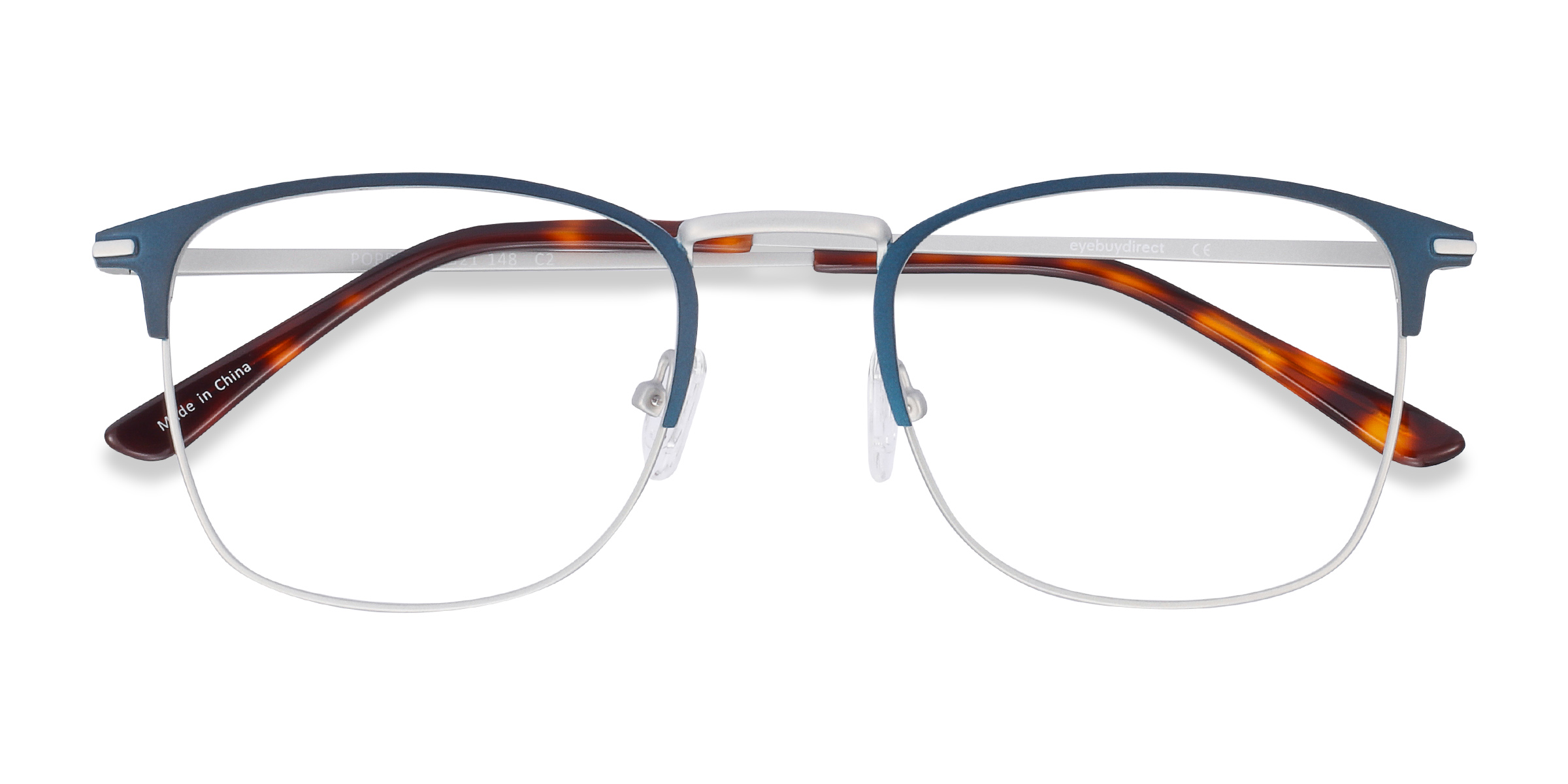 Navy Poppy - Metal Eyeglasses