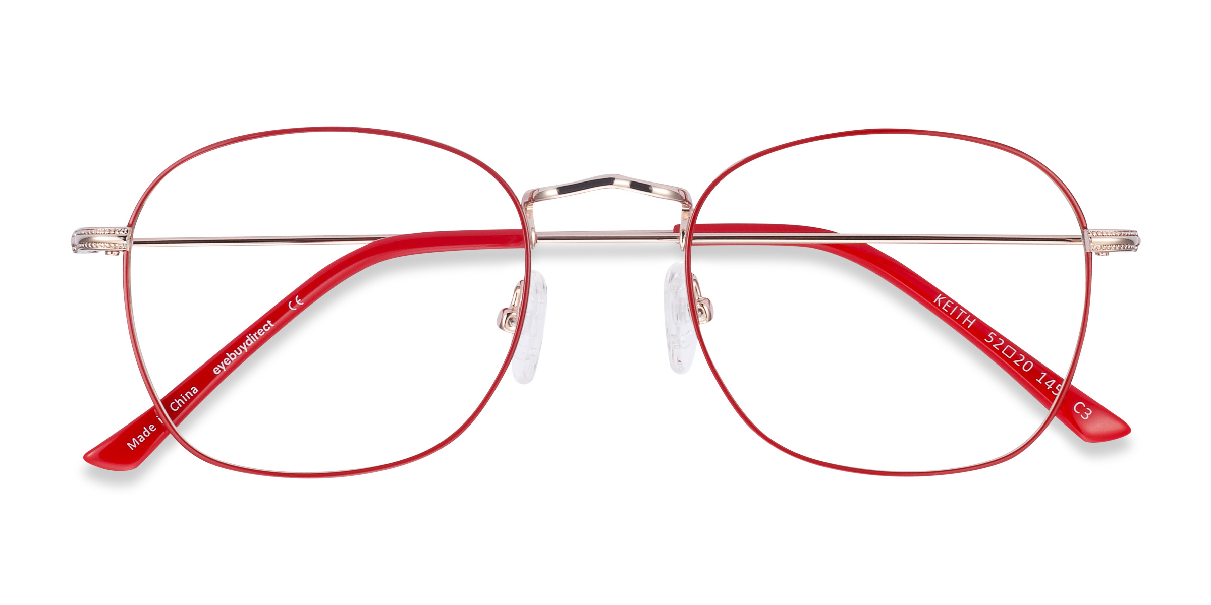Red & Gold Keith - Metal Eyeglasses