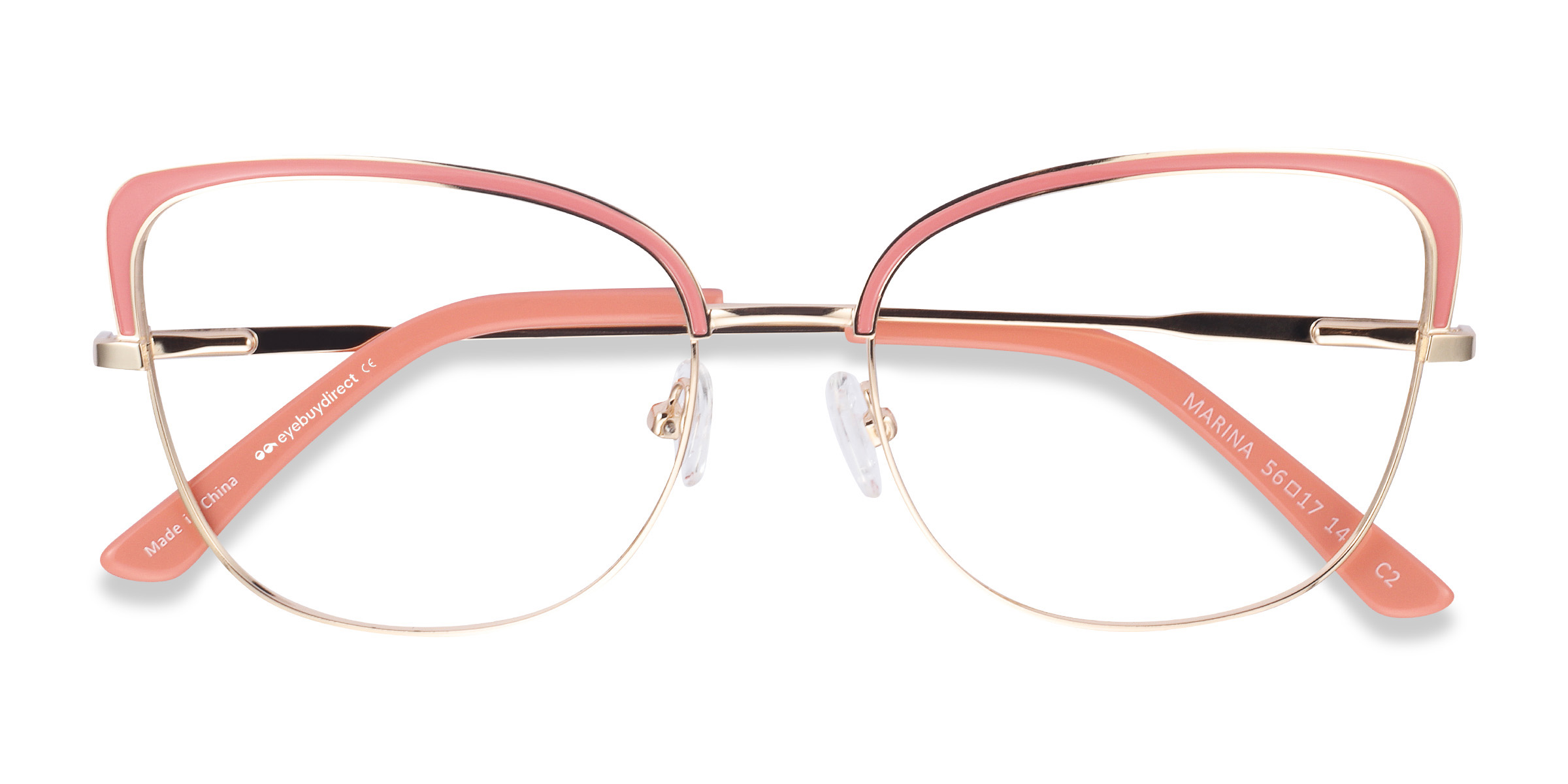 Coral & Gold Marina -  Metal Eyeglasses