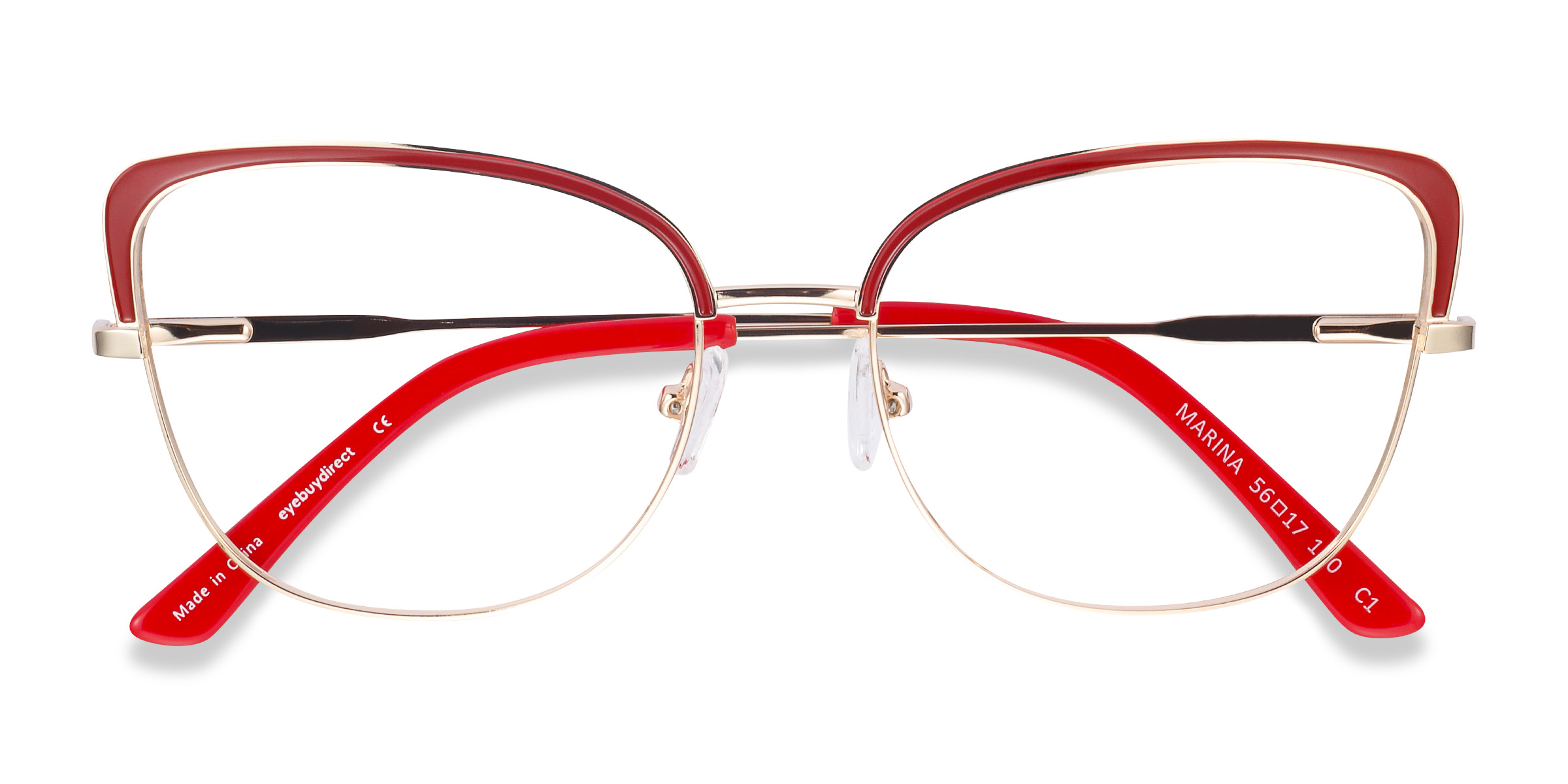 Red & Gold Marina - Metal Eyeglasses