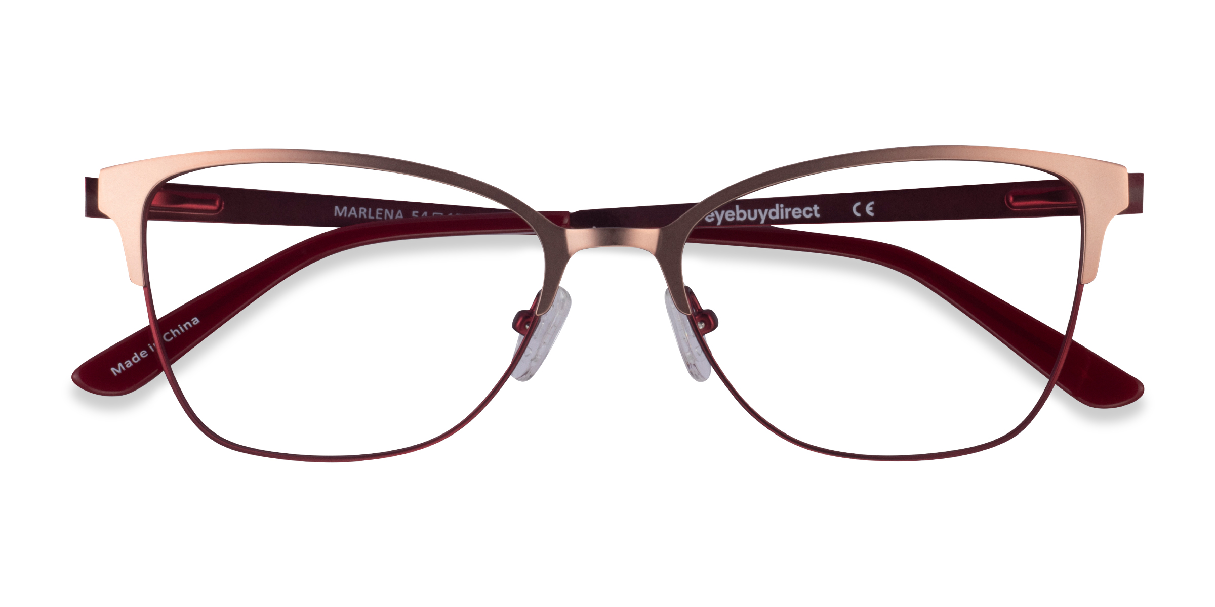 Rose Gold Burdungy Marlena - Metal Eyeglasses