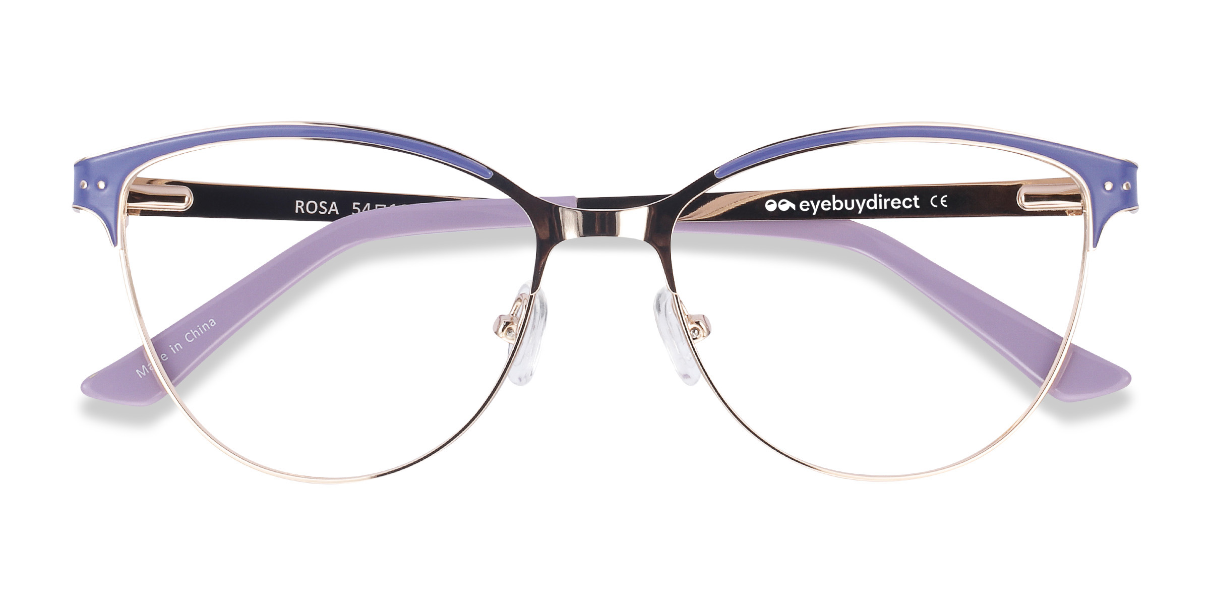 Purple & Gold Rosa -  Metal Eyeglasses