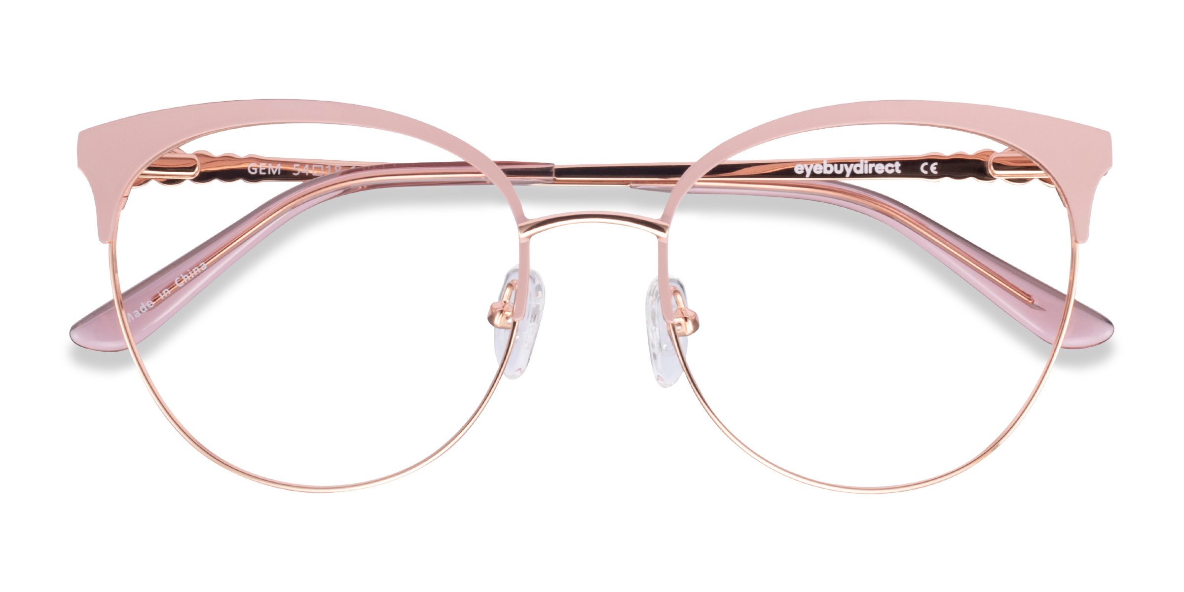 Pink Rose Gold Gem - Metal Eyeglasses