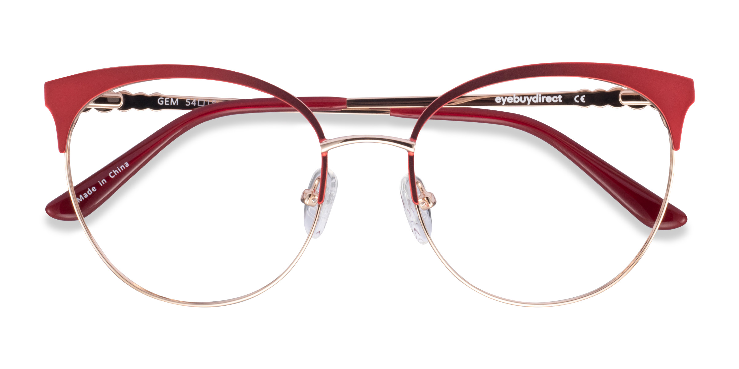 Red Gold Gem -  Metal Eyeglasses